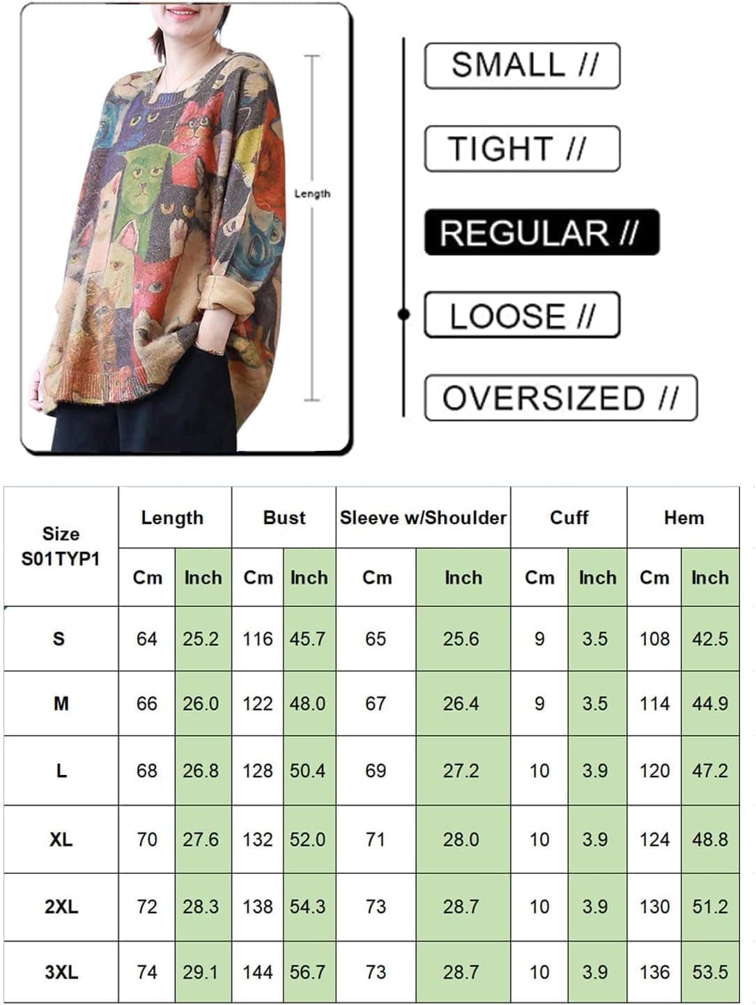 YESNO Women Christmas Sweater Graphic Printed Oversized Pullover Sweaters Casual Loose Knit Tops S01 X-Large S01 as Picture65 - Image 5