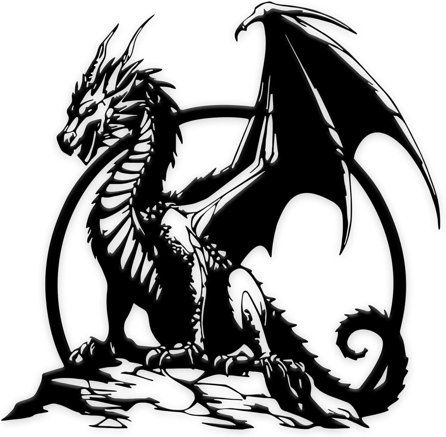 Rajukit Metal Dragon Wall Art – Dragon Wall Decor,Western Room Decor,Fantasy Decor for Living Room Bedroom Office - Image 2