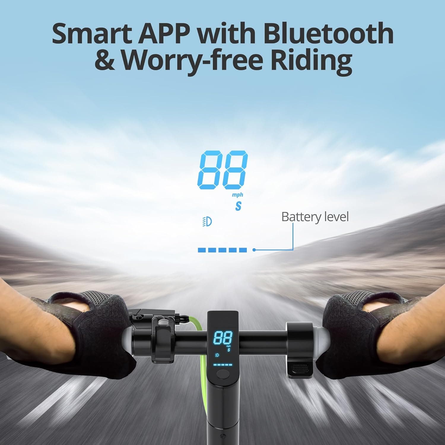 Electric Scooter - 8.5"/10'' Solid Tires, 350W/500W Motor, Up to 19-22MPH and 21-24Miles Long-Range Portable Commuting Scooter for Adults with Double Braking System and App 350W 8.5'' 15Miles Green - Image 3