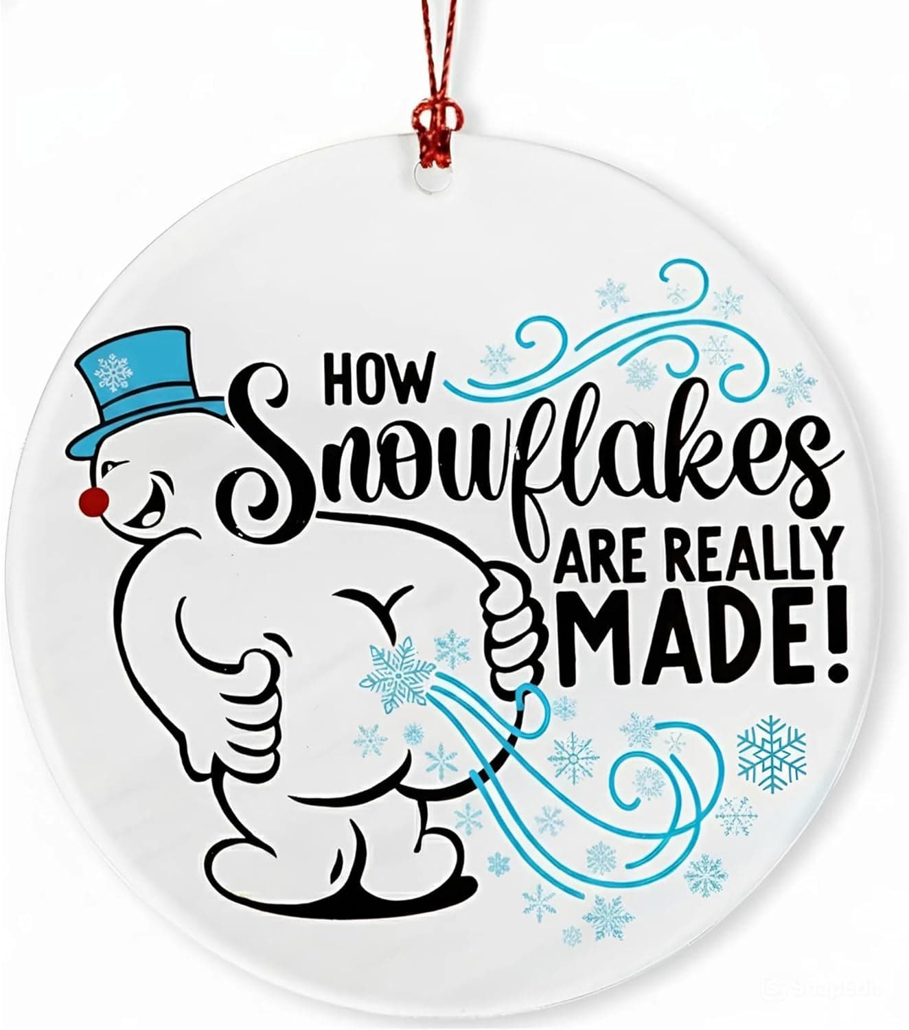 Christmas Ornaments 2025, Snowman Ornament, Funny Christmas Ornaments, Funny Ornament for Adults, Hilarious Holiday Decoration for Friends, Gag Gift Idea, Unique Winter Humor Decor, How Snowflakes Funny Snowman Yd-9lh8-ic04 - Image 2