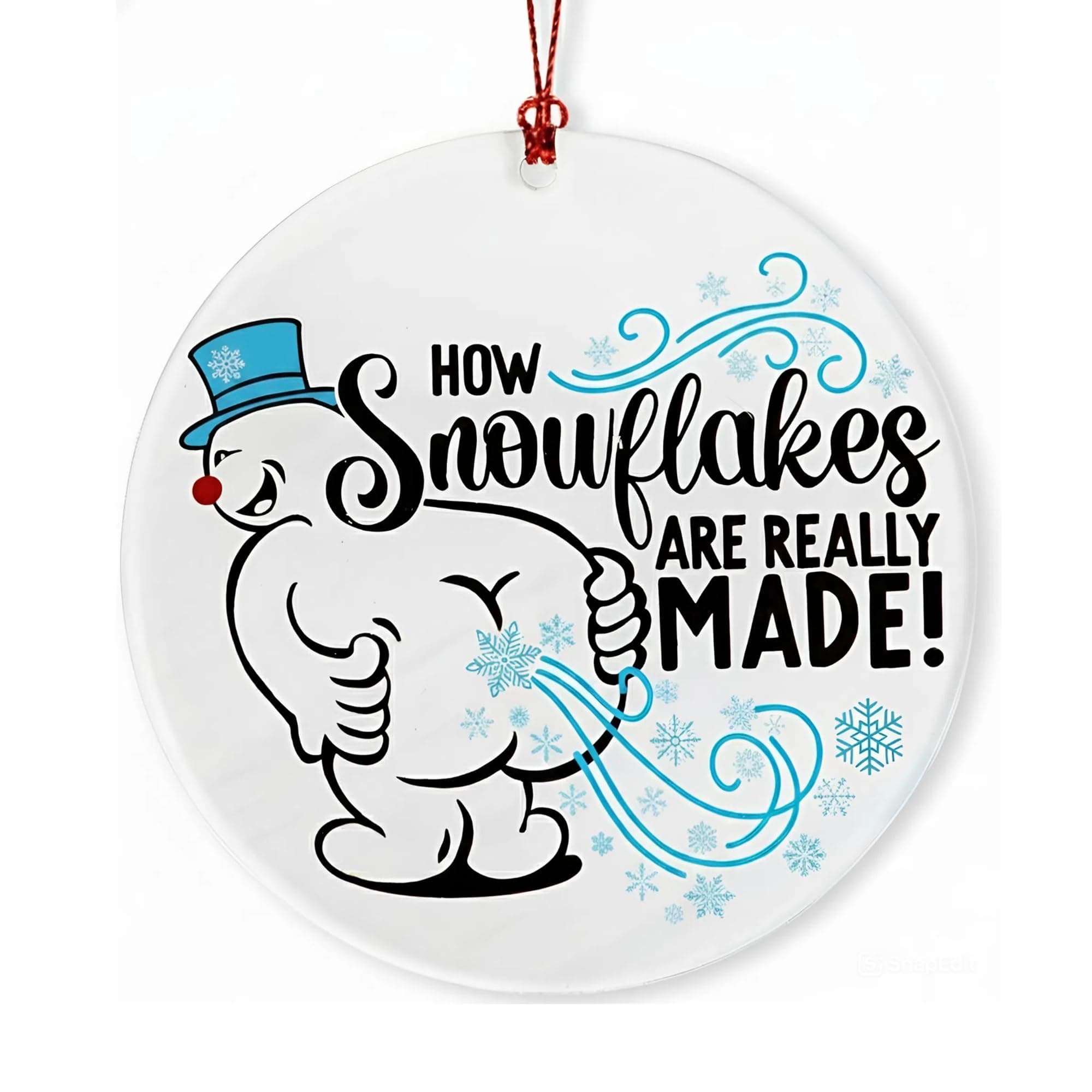 Christmas Ornaments 2025, Snowman Ornament, Funny Christmas Ornaments, Funny Ornament for Adults, Hilarious Holiday Decoration for Friends, Gag Gift Idea, Unique Winter Humor Decor, How Snowflakes Funny Snowman Yd-9lh8-ic04