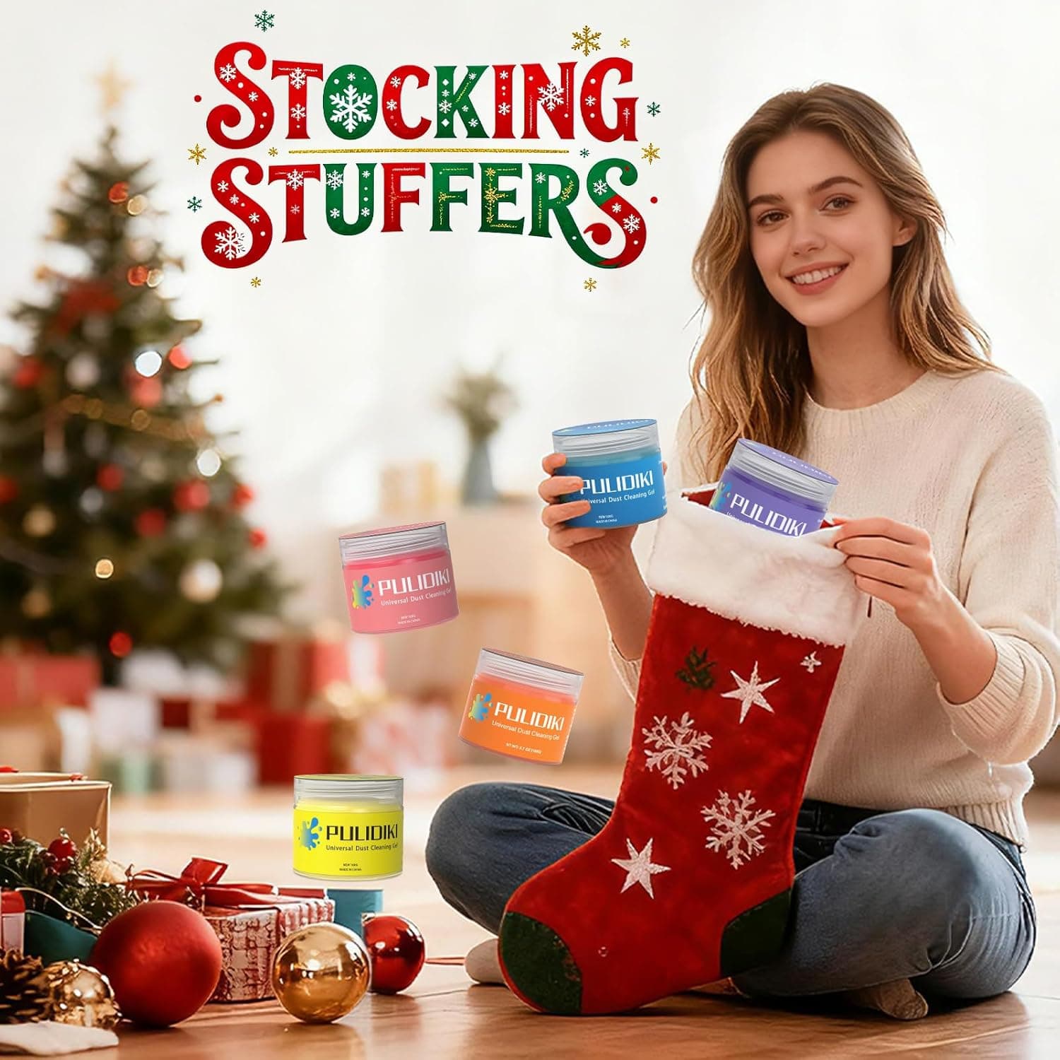 PULIDIKI Car Cleaning Gel Clean Putty Car Interior Cleaner Slime Auto Detail Tools Kit Supplies Car Accessories Christmas Stocking Stuffers Gifts for Men Women White Elephant Gifts Adults Teens - Image 9