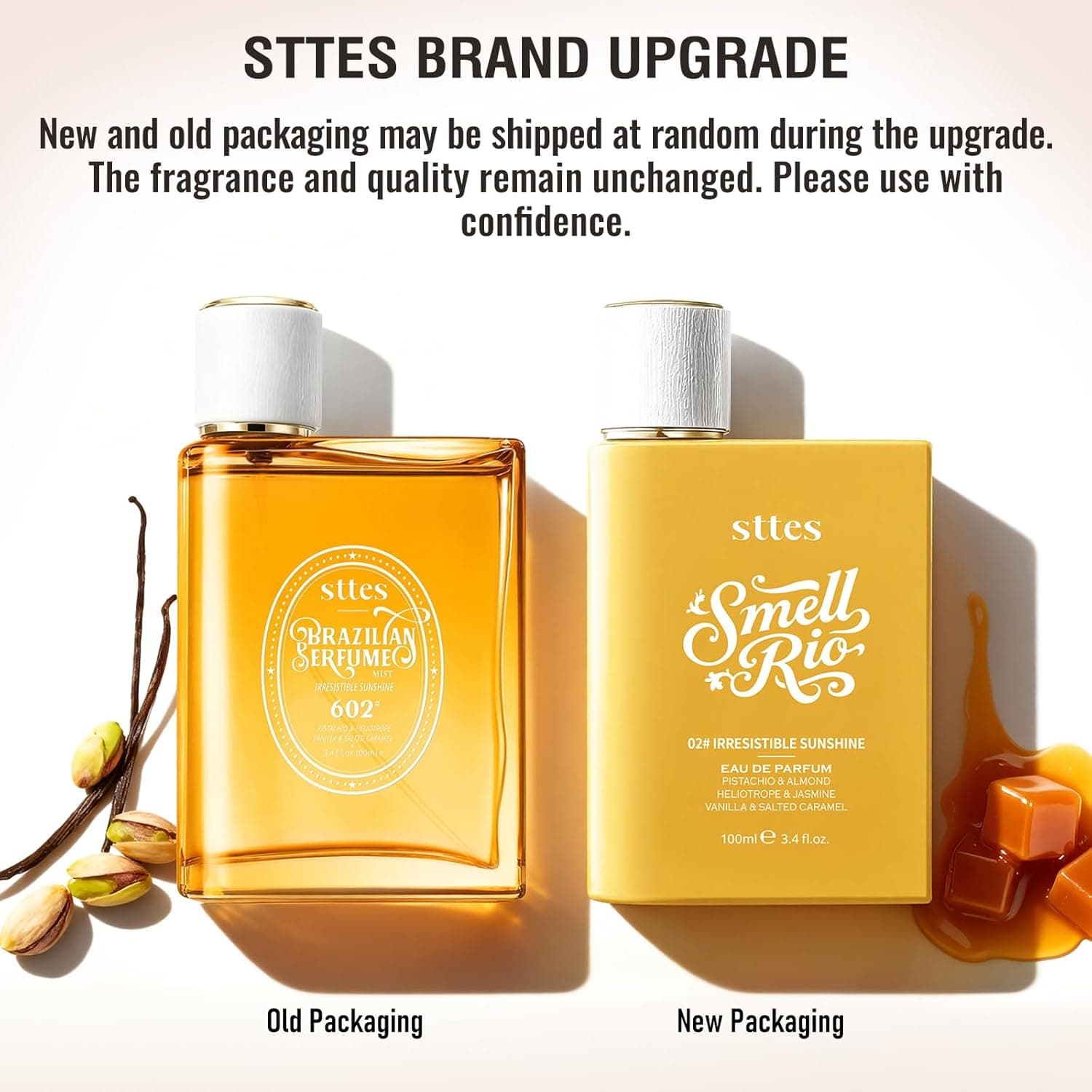 Sttes Perfume 602# (Irresistible Sunshine) - Eau de Perfume 100ml (3.4fl oz) Vanilla Gourmet Tune (Caramel Vanilla Flavor) Irresistible Sunshine 602 - Image 4