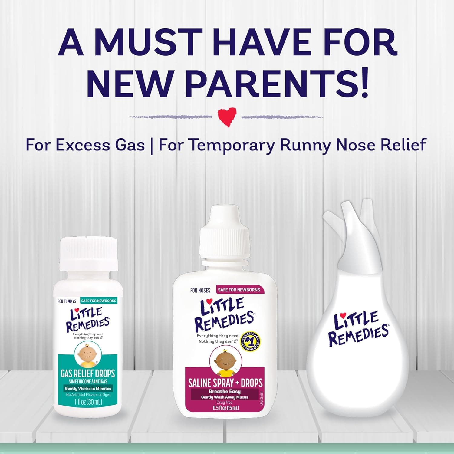 Little Remedies New Baby Essentials Kit with Saline Nasal Spray, Diaper Rash Cream, Gas Relief Drops, Gripe Water & More, Safe for Newborns - Image 4