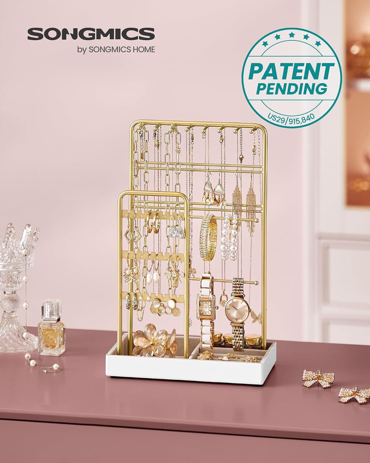 SONGMICS Necklace Holder, Jewelry Stand Holder Organizer - Image 3
