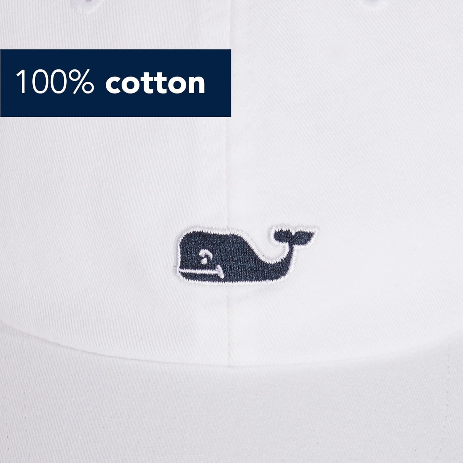 Vineyard Vines Men's Whale Logo Baseball Hat White Cap - Image 5