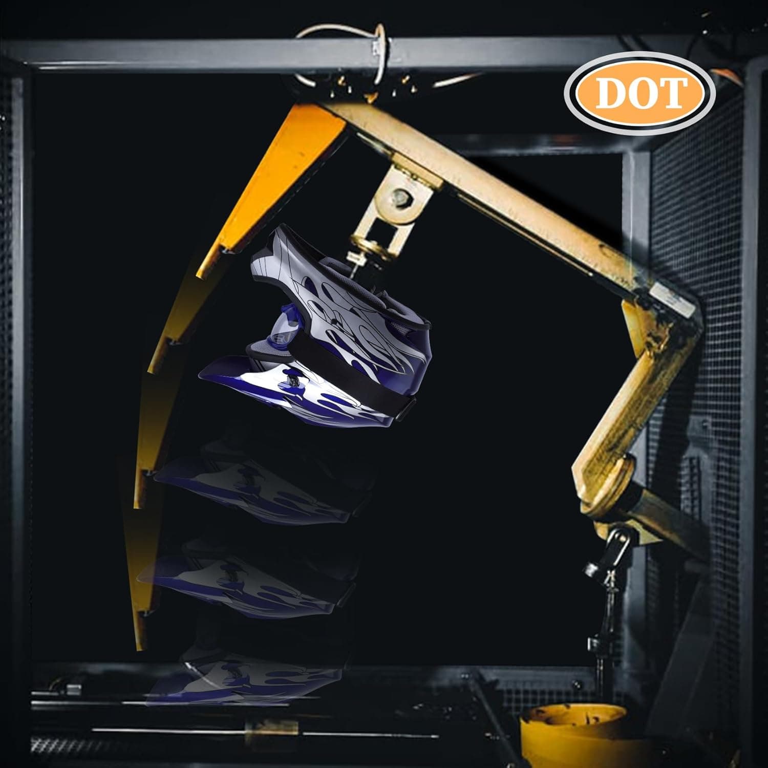 XFMT DOT Casco para Niños Motocross Full Face para Off-Road ATV, Moto Callejera, Cuatrimoto con Gafas y Guantes, Llama Azul Mediano - Image 6