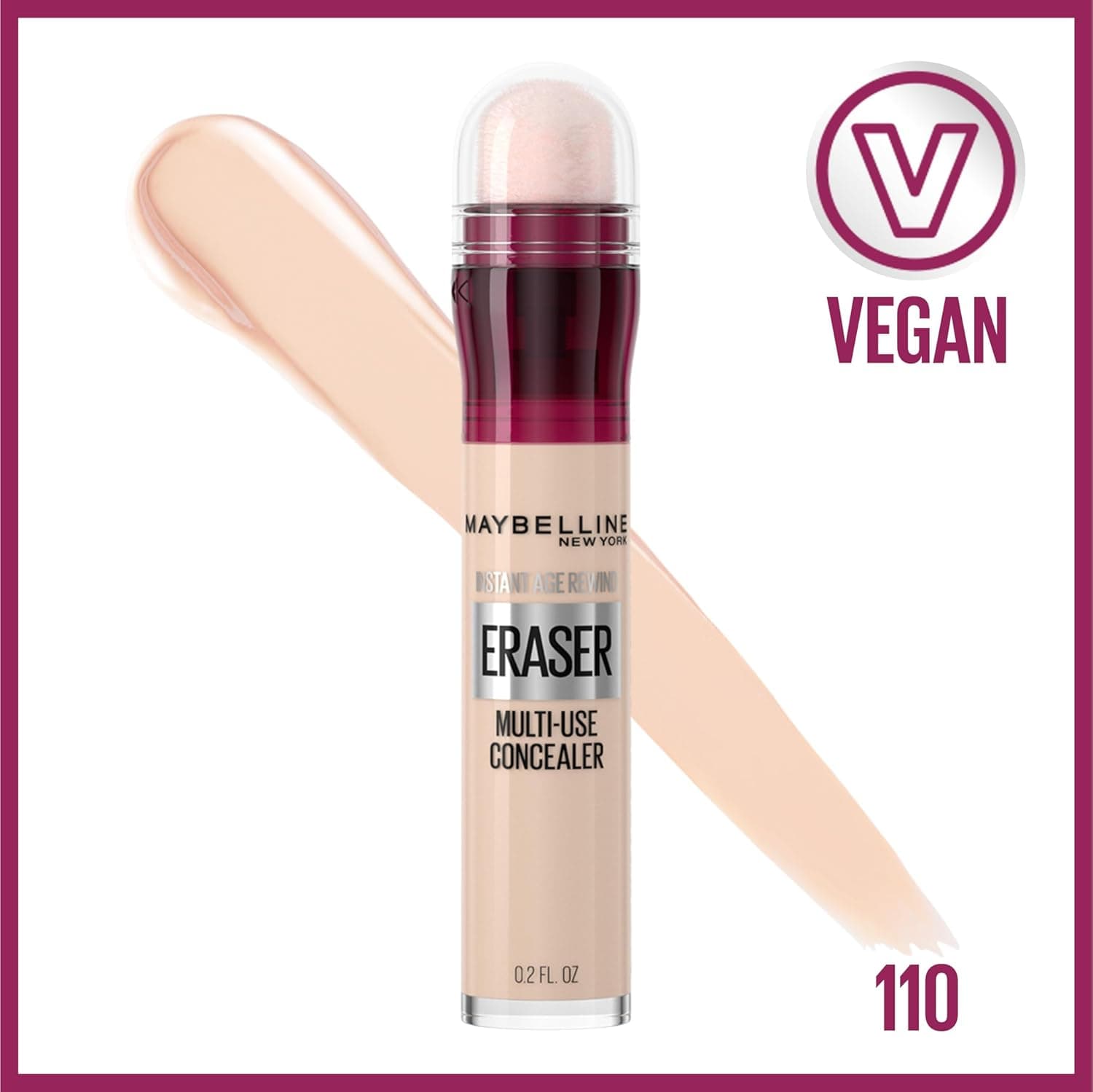 Maybelline Instant Age Rewind Eraser Dark Circles Treatment Multi-Use Concealer, 110, 1 Count (Packaging May Vary) 110 0.2 Fl Oz (Pack of 1) - Image 3