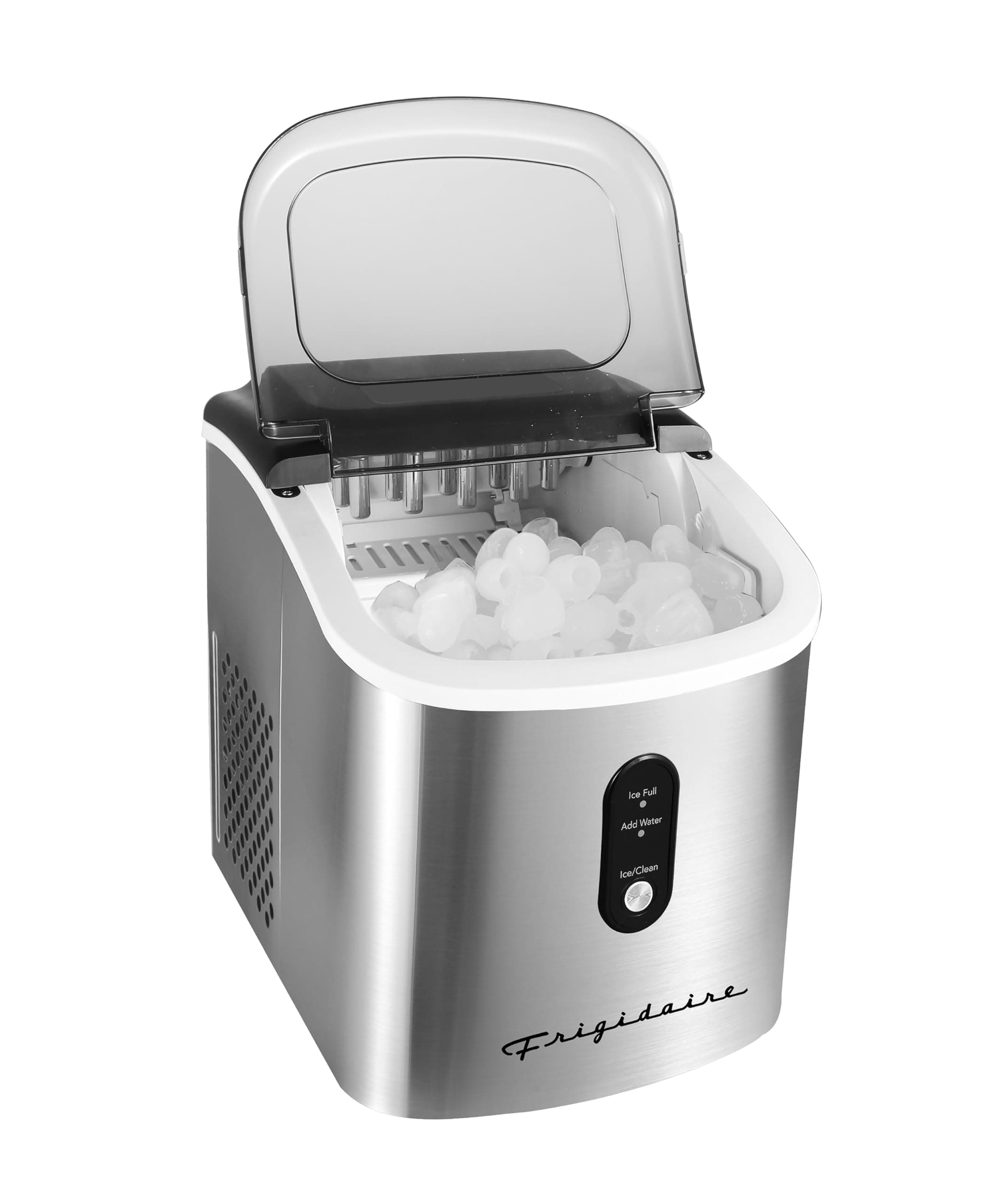 Frigidaire EFIC103-AMZ-SC Counter Top Maker with Over-Sized Ice Bucket, Stainless Steel, Self Cleaning Function, Heavy Duty, Stainless Stainless Ice Maker