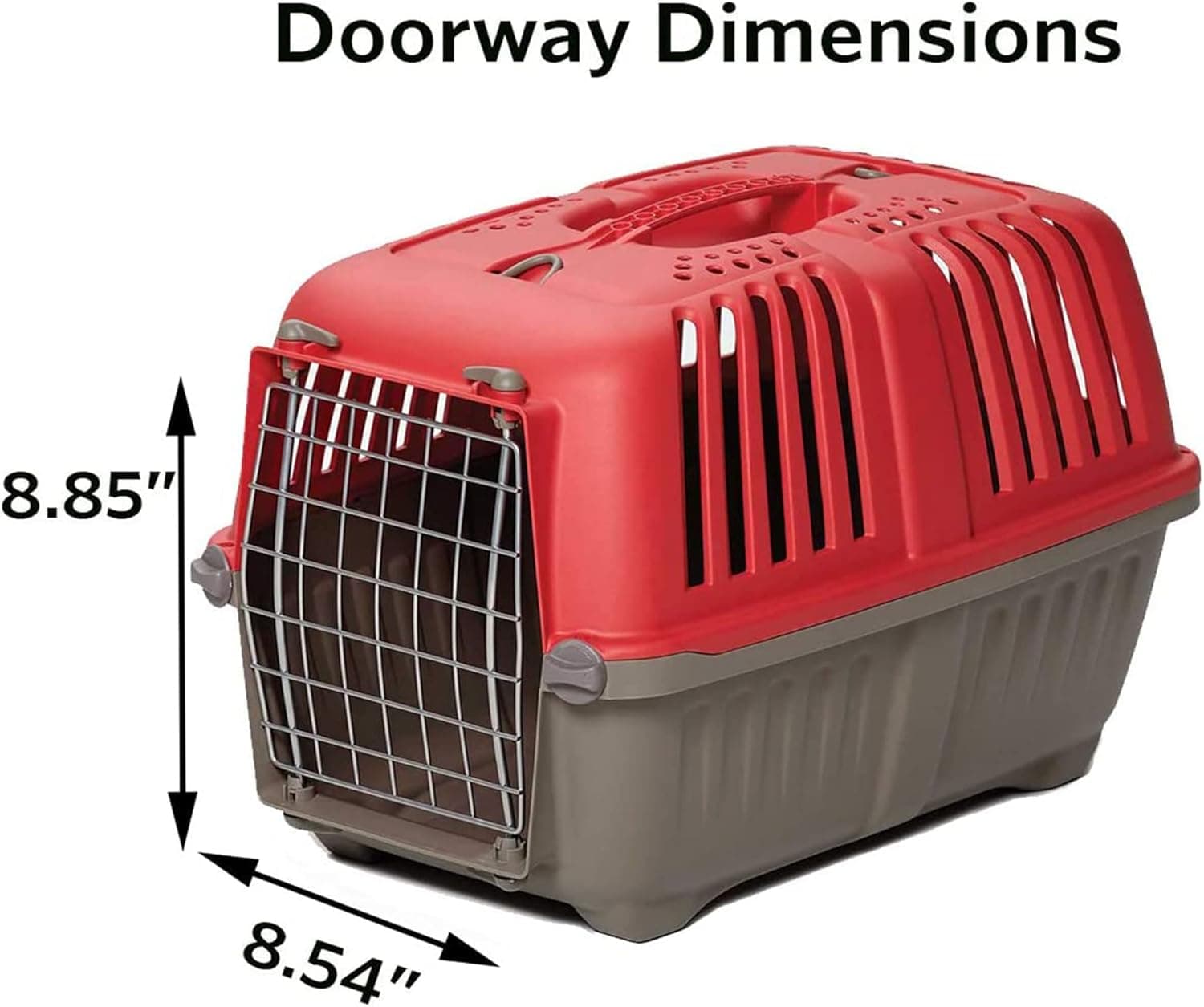 MidWest Homes for Pets Spree Travel Carrier – Hard-Sided Dog & Cat Carrier, Small Pet Travel Crate with Handle, Ventilated Design, Easy Assembly, 22-Inch, Red Red 21.9"L x 13.6"W x 14.1"H - Image 6