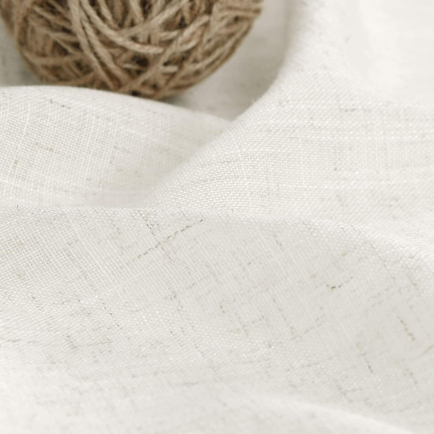 Cream Linen Back Tab Curtains 84 Inch Length for Living Room 2 Panel Set Neutral Modern Farmhouse Window Privacy Semi Sheer Linen Drapes Rustic Pinch Pleated Look Curtain Natural Ivory Colored 52"W x 84"L (Pack of 2) Natural - Image 6