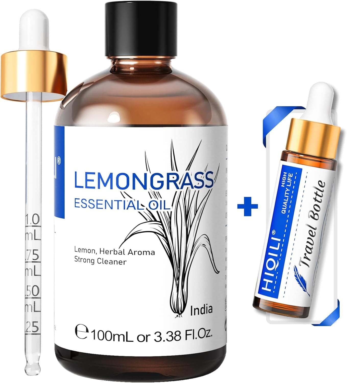 HIQILI Lemongrass Essential Oil, 100% Pure Natural Undiluted Premium Oils - 3.38 Fl. Oz Lemongrass 3.38 Fl Oz (Pack of 1) - Image 2