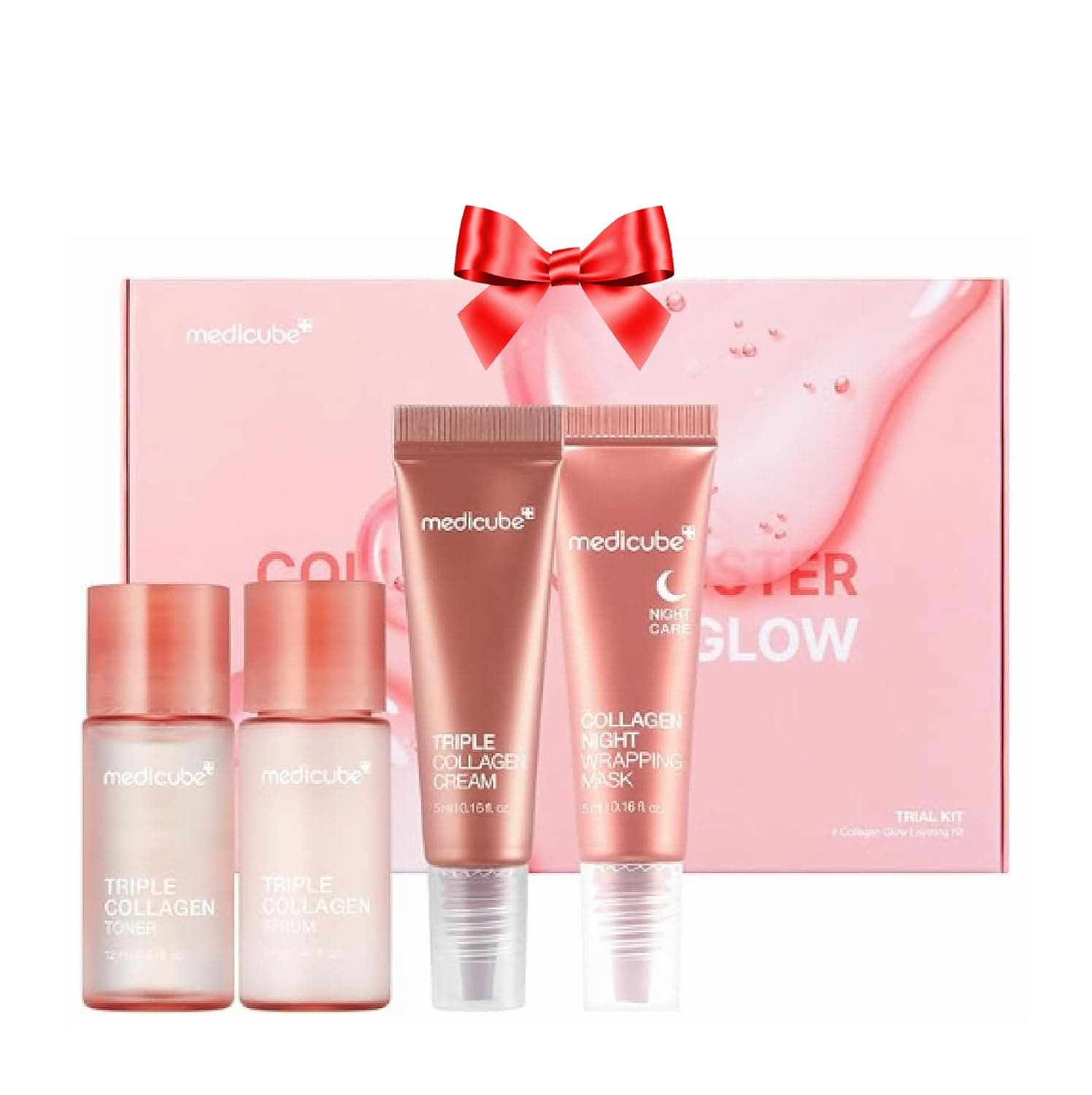 medicube Glass Skin Collagen Trial Kit | Korean Skincare Set and Kit | Gifts for women | 4-Step Skincare Set for glowy skin | Travel Size - Image 2