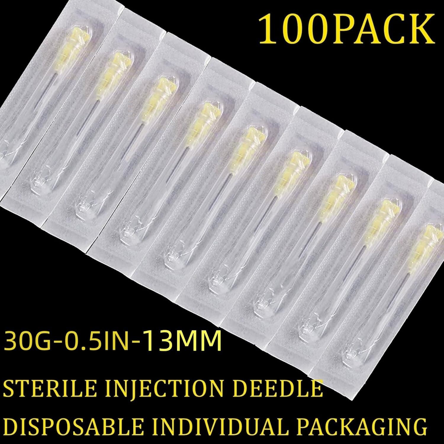 Gói 100 Kim 30 Gauge 1/2 Inch, Kim Tiêm Cung Cấp Phòng Thí Nghiệm Được Đóng Gói Riêng Biệt 30gauge 1 inch - Image 5