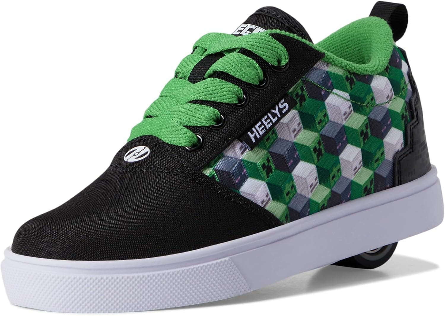 HEELYS Unisex-Child Minecraft Pro 20 (Little Big Kid/Adult) Wheeled Heel Shoe 8 Big Kid Black/Green/White - Image 8