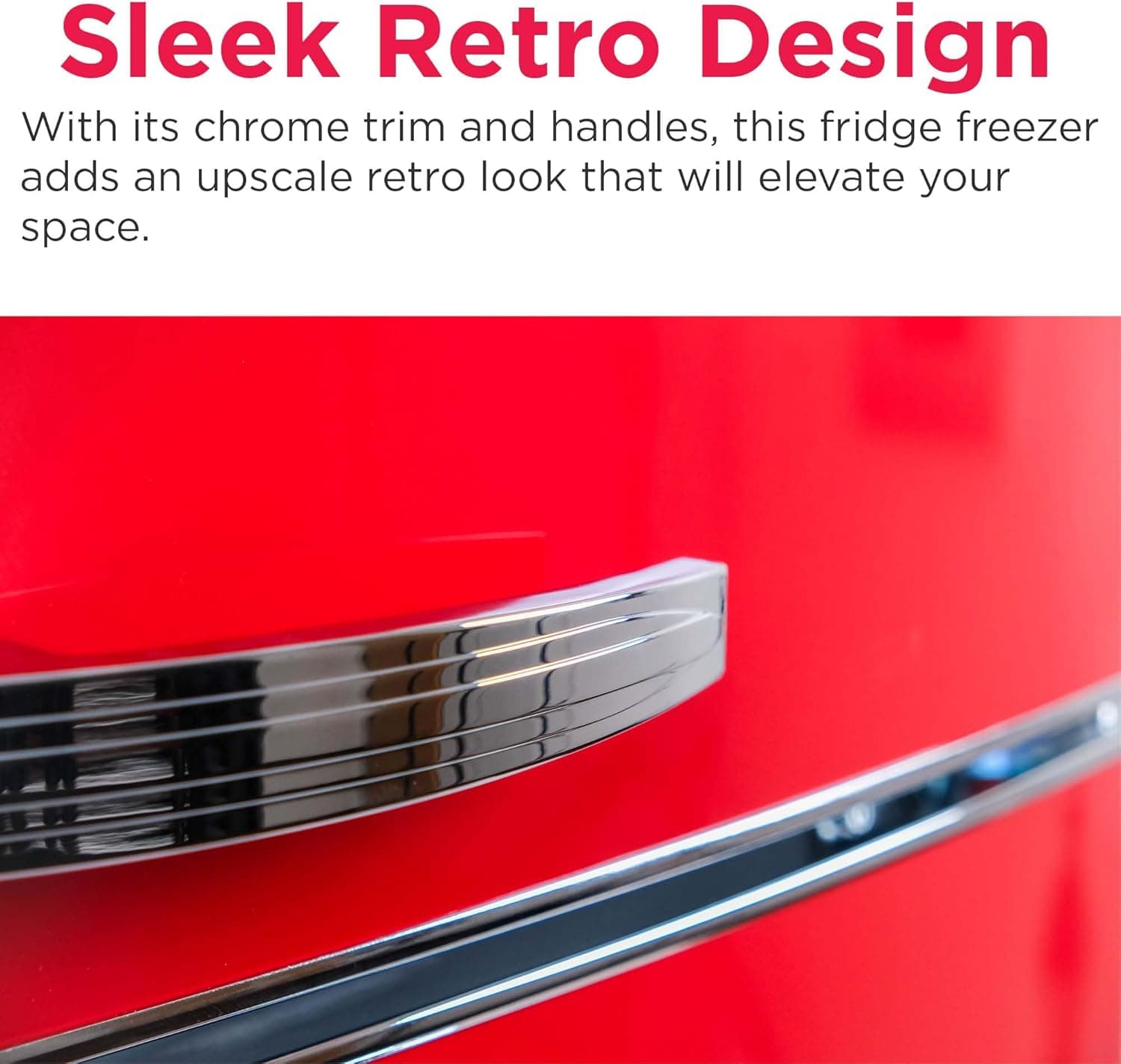 Frigidaire Retro Top Mount Upright Fridge-Freezer Combo, Apartment Size Fridge with Freezer 7.5 cu. ft. capacity - 23.2" D x 21.5" W x 55.5" H (Red) RED Double Door Fridge - Image 7