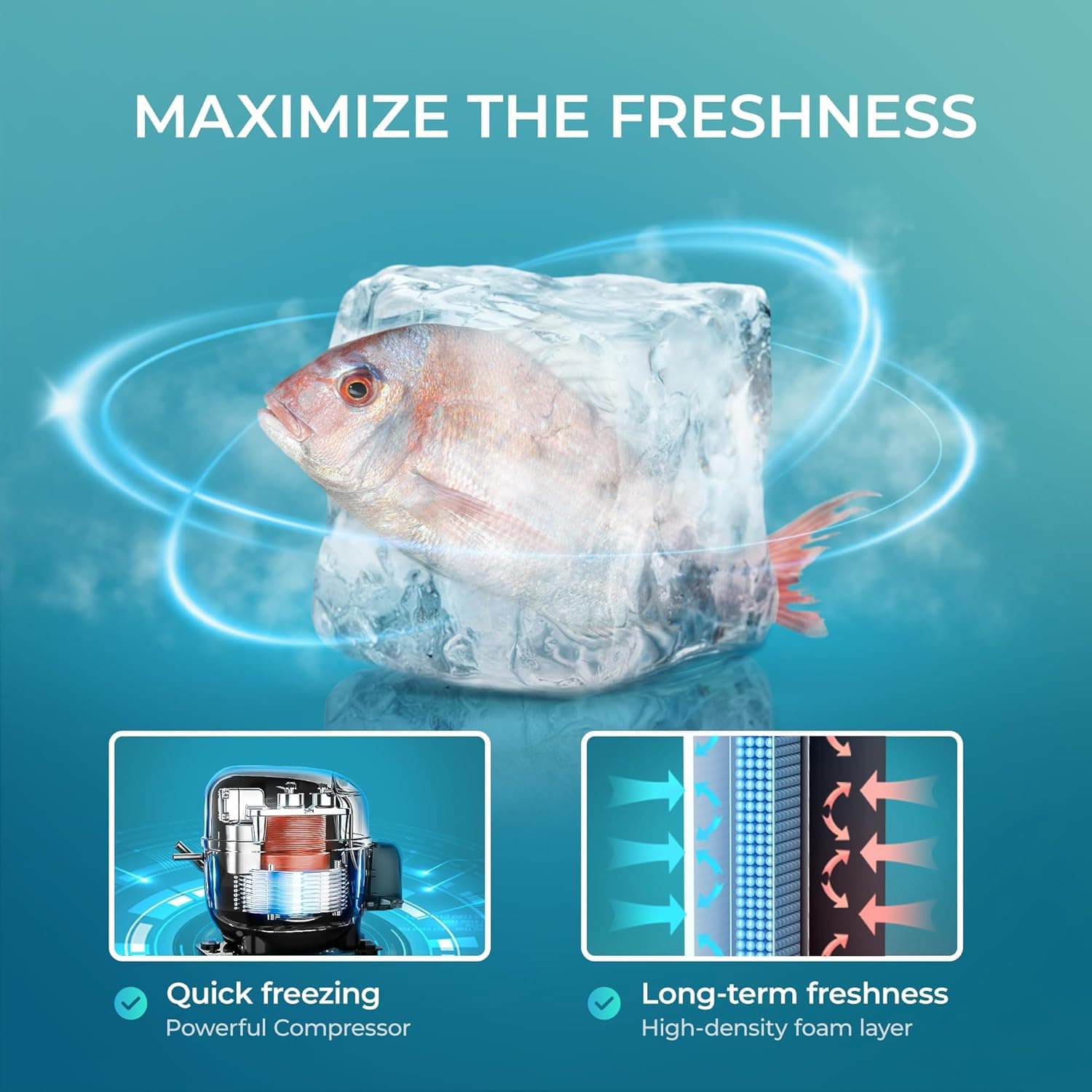 EUHOMY 2.1 Cubic Feet Freezer, Single Door Compact Mini Freezer with Reversible Stainless Steel Door, Removable Shelves, Small freezer for Home/Dorms/Apartment/Office, New Silver Silver 2.1 CU.FT - Image 6