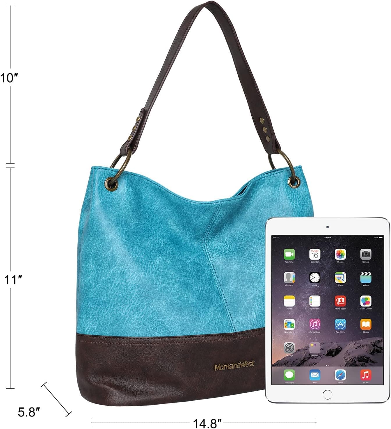 Montana West Purses for Women Hobo Shoulder Handbags with Zipper *Turquoise - Image 7