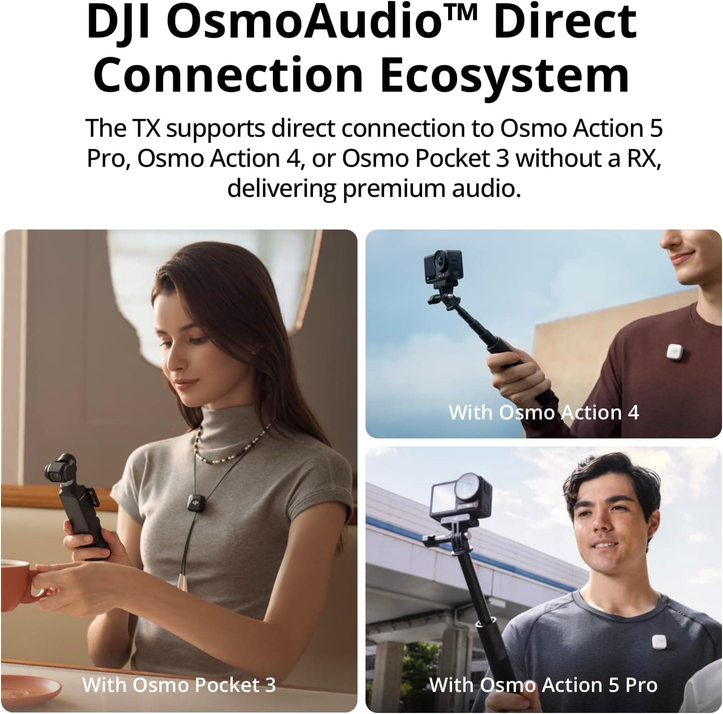 DJI Mic Mini (2 TX + 1 RX + Estuche de Carga), Micrófono Lavalier Inalámbrico para iPhone/Cámara/Android, Ultraligero, Detalle Rico A - Image 6