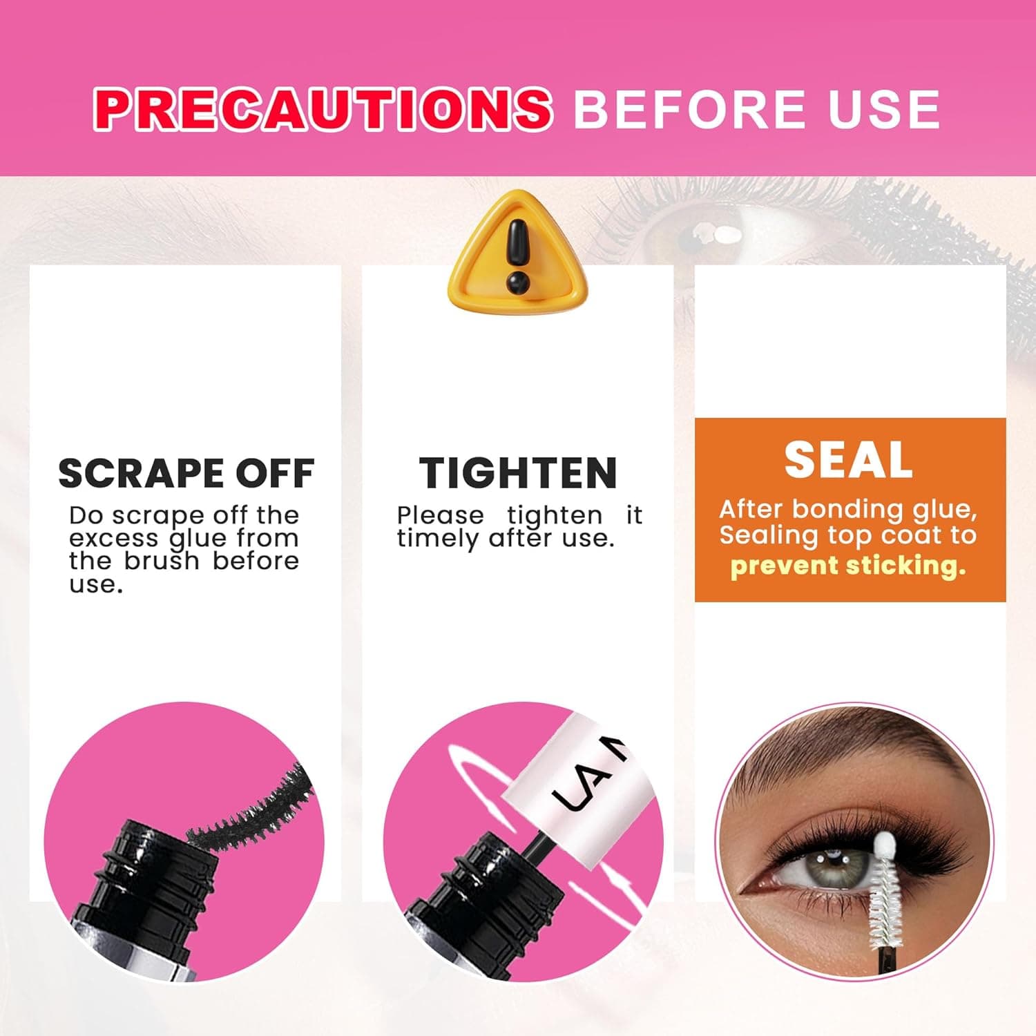 Lash Cluster Glue Lash Bond and Seal Waterproof Lash Glue for Eyelash Clusters 10ml Bond and Seal 2-in-1 Home Use Strong Hold 72H 2-IN-1 Lash Cluster Glue - Image 6