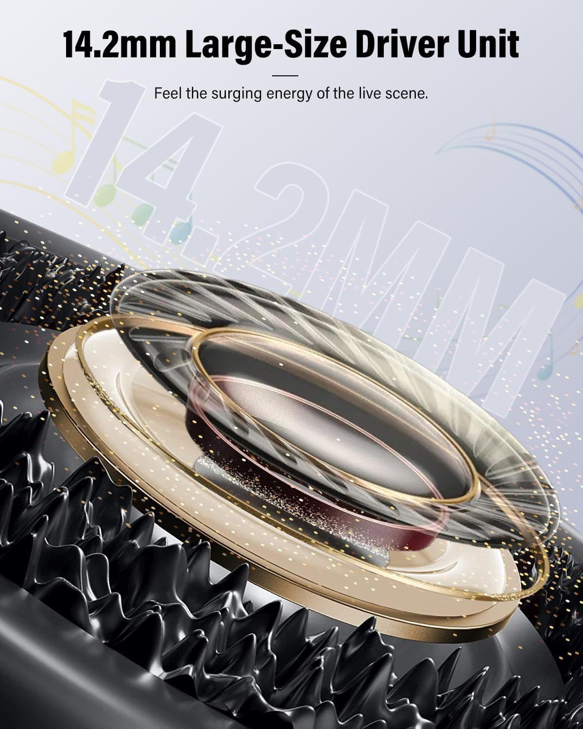 Wireless Earbuds, Bluetooth 5.4 Headphones Bass Stereo, Ear Buds with Noise Cancelling Mic, LED Display in Ear Earphones Clear Calls, IP7 Waterproof Bluetooth Earbuds for Laptop/Phones/Sports, Black Classic Black - Image 3