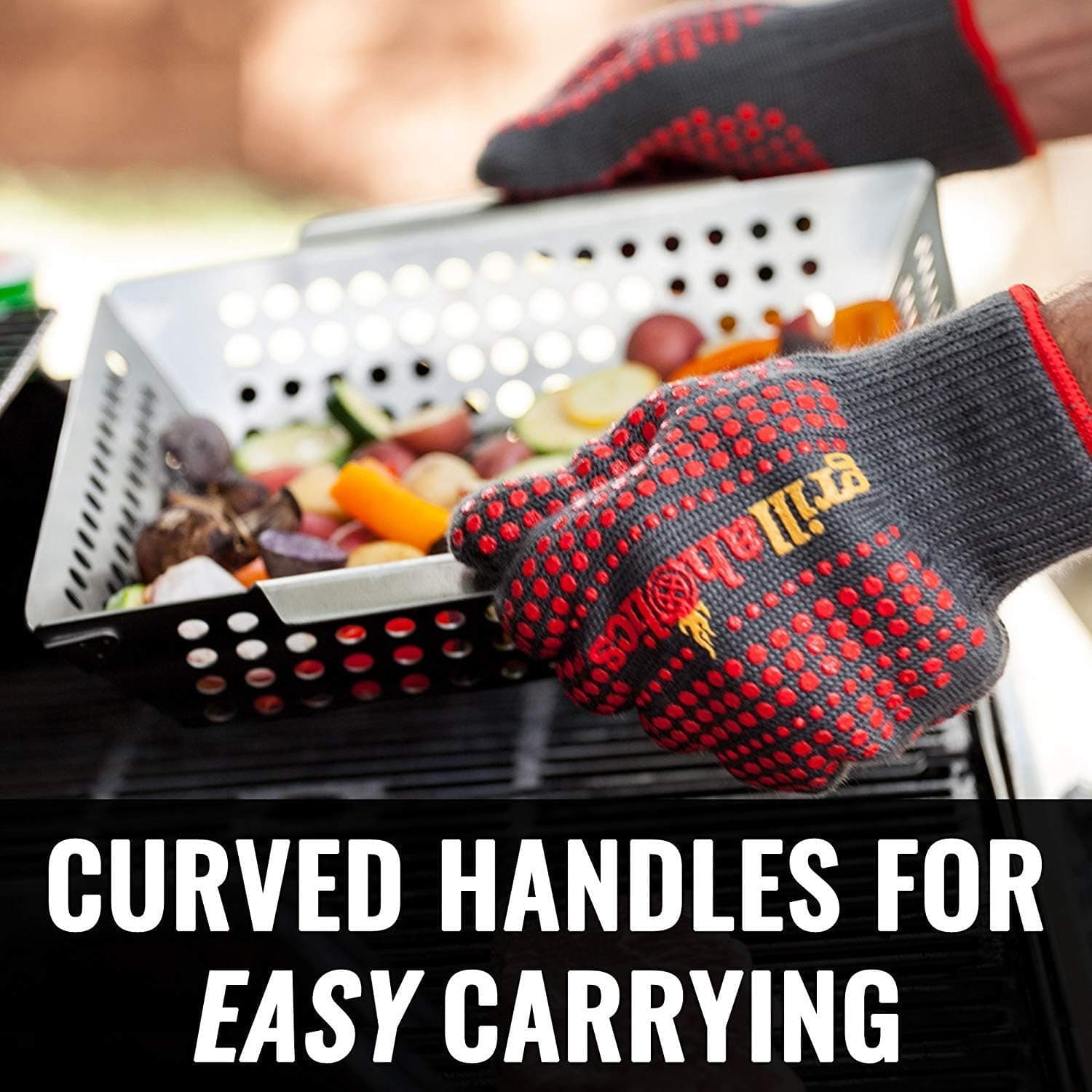 Grillaholics Vegetable Grill Basket for Outdoor Grill - Extra Large, Heavy-Duty Stainless Steel Veggie Grilling Basket with Handles - Image 6