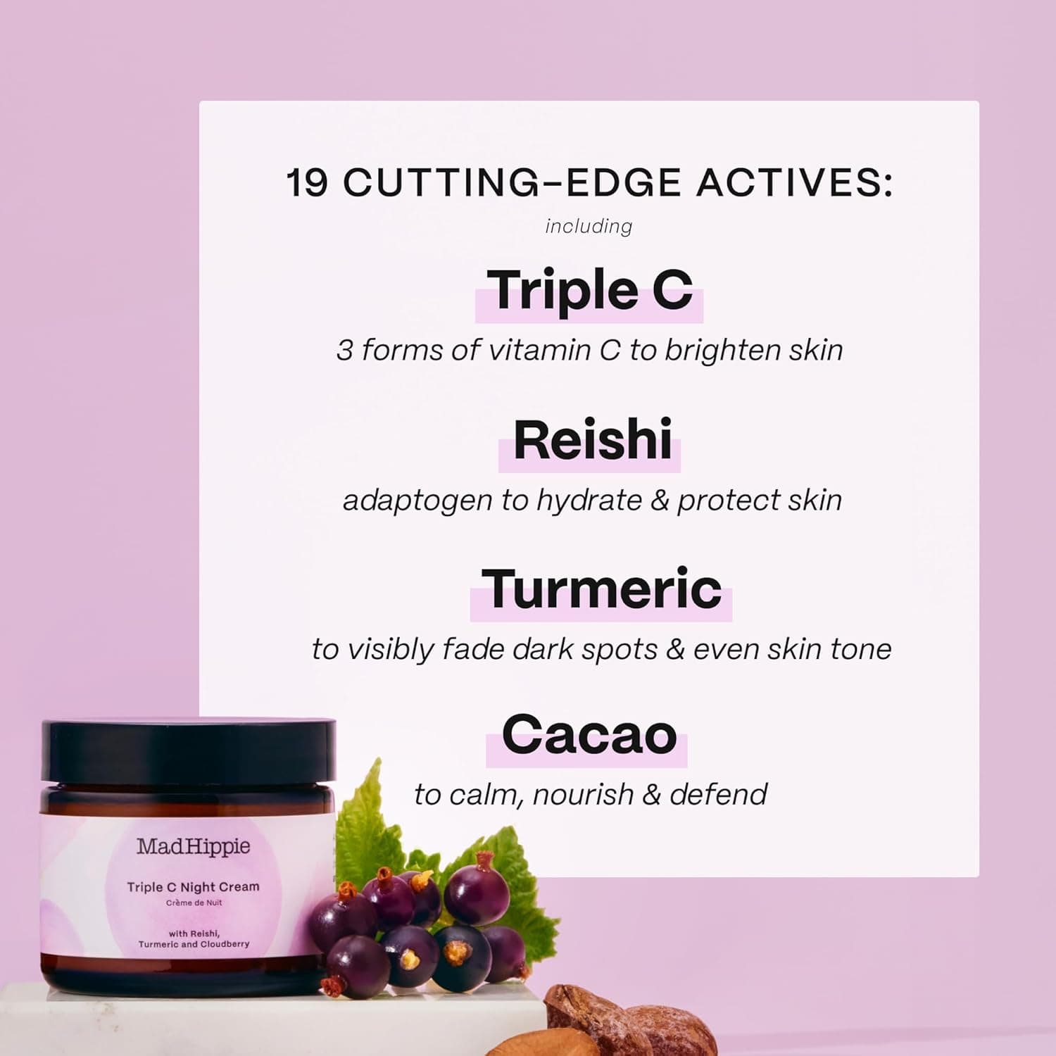 Mad Hippie Triple C Night Cream – Face Moisturizer, Skin-Brightening, Anti-Aging Skin Care with 3 Forms of Vitamin C, 2.1 Oz - Image 5