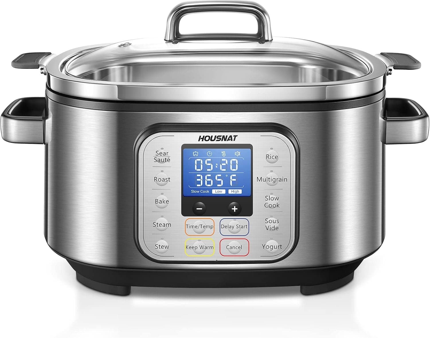 HOUSNAT Slow Cooker, 10 in 1 Programmable Pressure Cooker, 304 Stainless Steel Rice Cookers, Yogurt Maker, 6 QT Sous Vide, Delay Start, Adjustable Temp& Digital Time for Large Families or Entertaining - Image 2