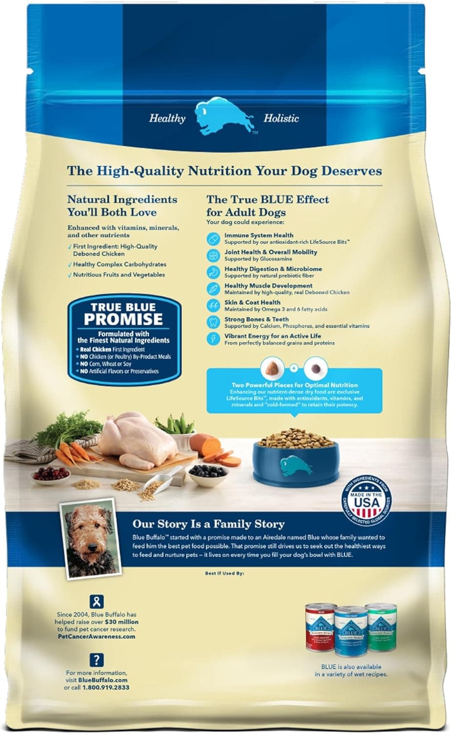 Blue Buffalo Life Protection Formula Adult Dry Dog Food, Helps Build and Maintain Strong Muscles, Made with Natural Ingredients, Chicken & Brown Rice Recipe, 5-lb. Bag Chicken & Brown Rice 5 Pound (Pack of 1) - Image 3