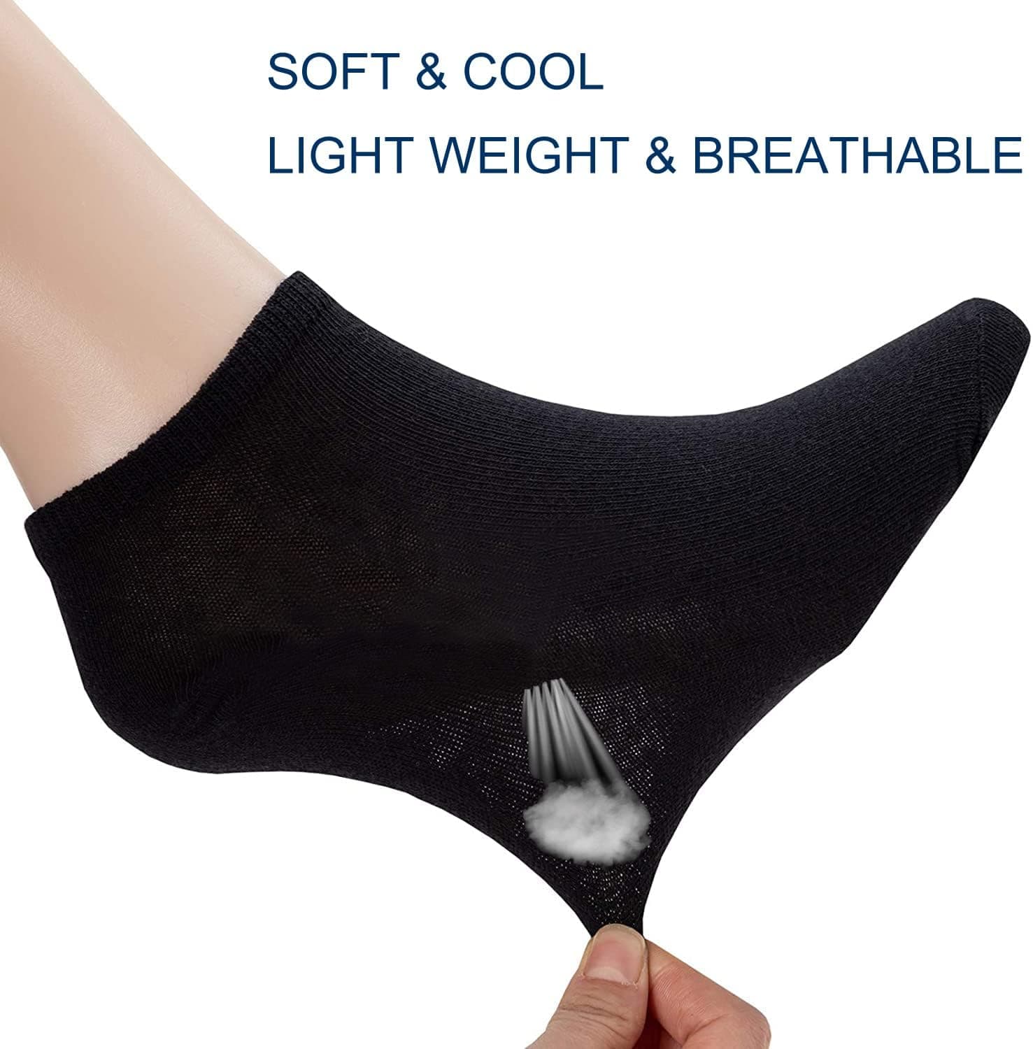 14 Pairs Low Cut Ankle Socks for Men/Women Thin Athletic Sock Pack Socks 5-10 Black - Image 4