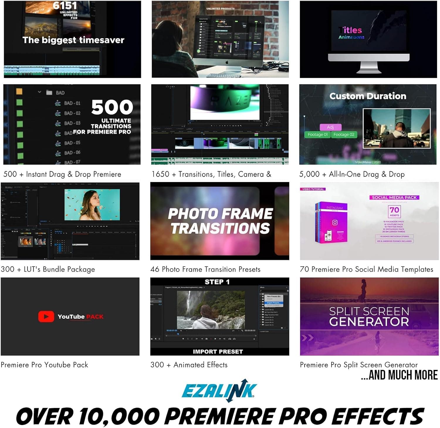 Video Editing Software Pack | Editor, YouTube Downloader, MP3 MP4 Converter, Green Screen App | 10K Transitions for Premiere Pro and Sound Effects | Windows and Mac 64GB USB - Image 4