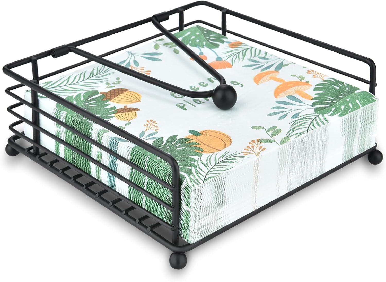 Napkin Holder for Table & Kitchen - Modern Flat Napkin Dispenser for Home & Outdoor Dining, Paper Napkin Holders with Weighted Arm for Easy Access - Keep Your Dining Area Tidy and Organized - Image 2