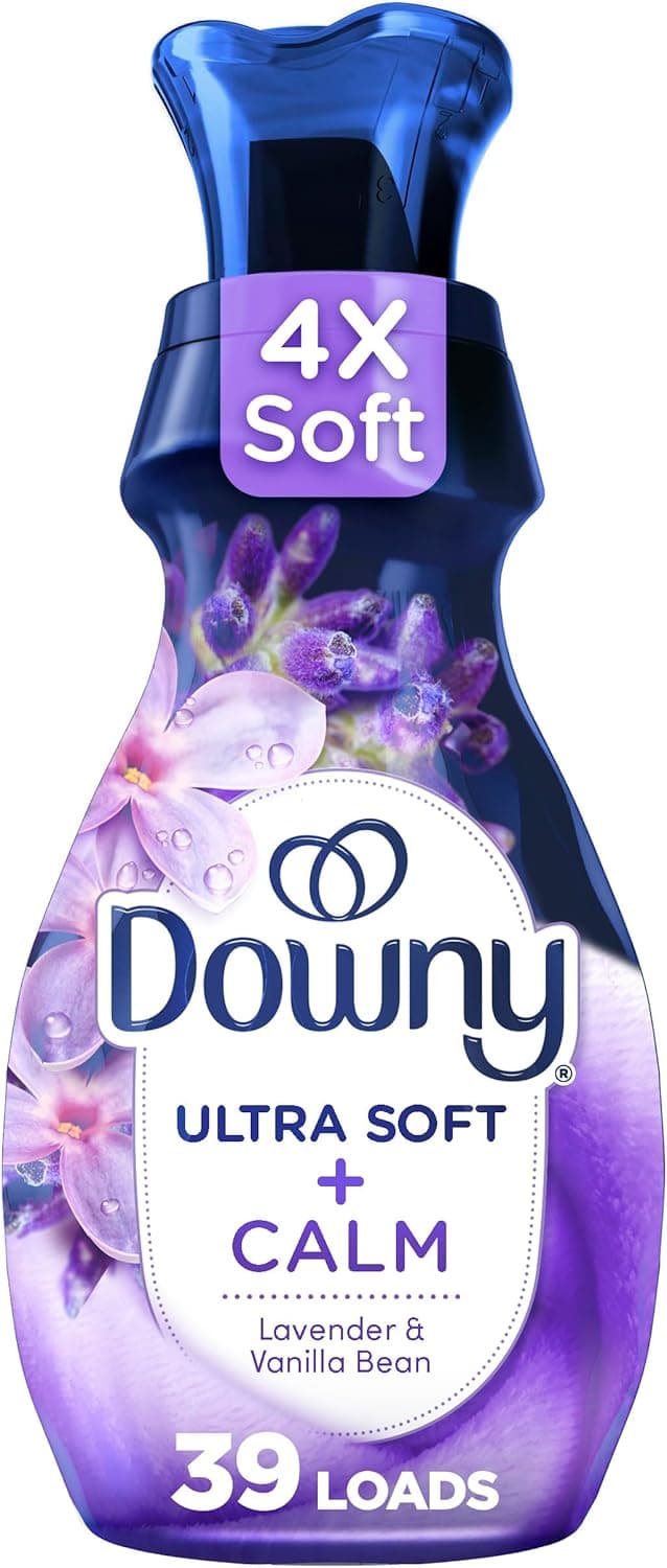 Downy Ultra Soft Fabric Softener Liquid, Calm, Lavender and Vanilla Bean, 26 fl oz, 39 Loads 26 Fl Oz (Pack of 1) Lavender & Vanilla Bean - Image 2
