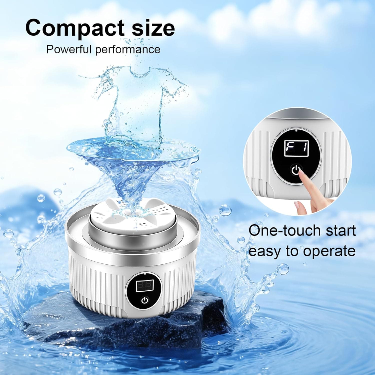Portable Washing Machine, Underwear Washer, Small Washing Machines, Mini Washing Rechargeable Cordless Washing-Machine, Laundry Cup for Bra, Underwear, Socks (1.2 L capacity) - Image 5