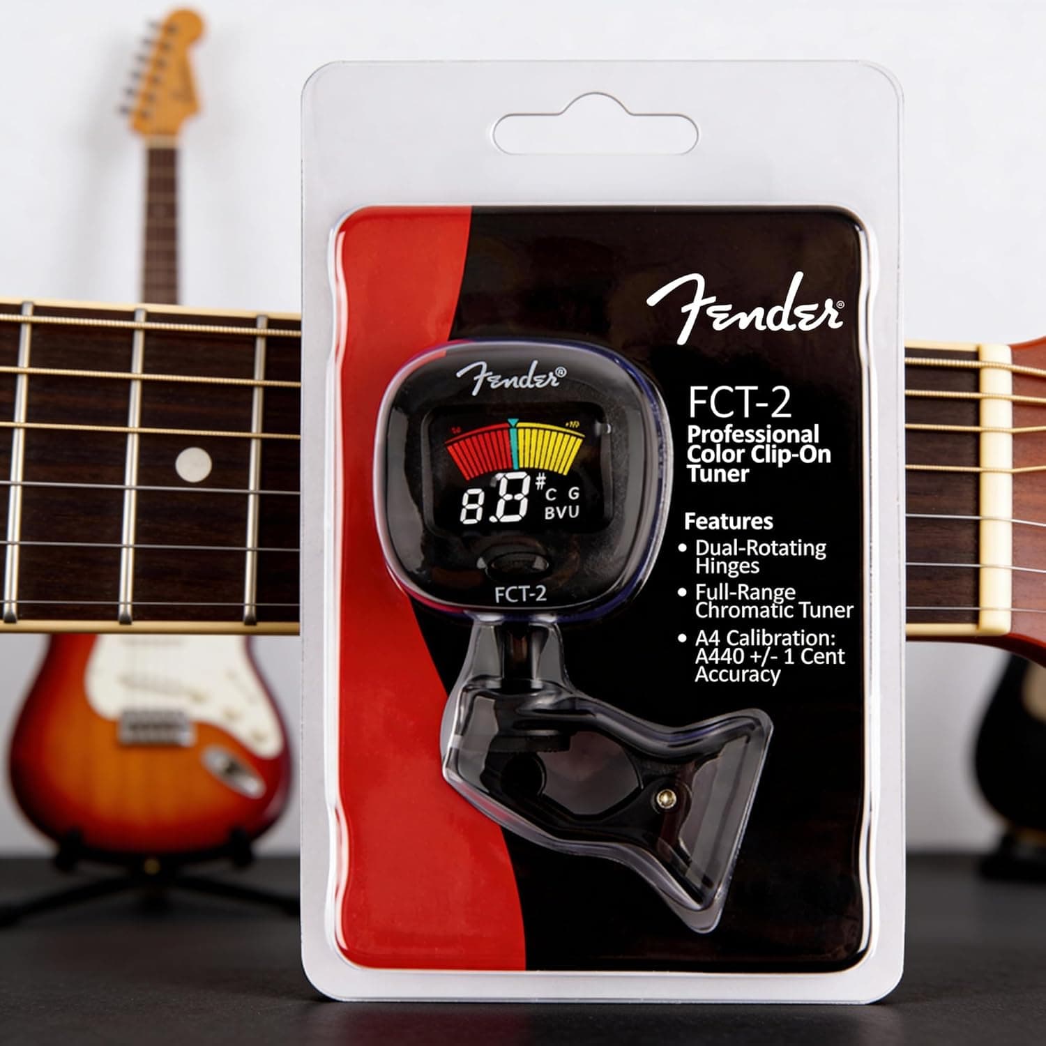 Fender FCT-2 Professional Multi-Instrument Clip-On Tuner for Guitar, Bass, Ukulele, and Violin - Image 5