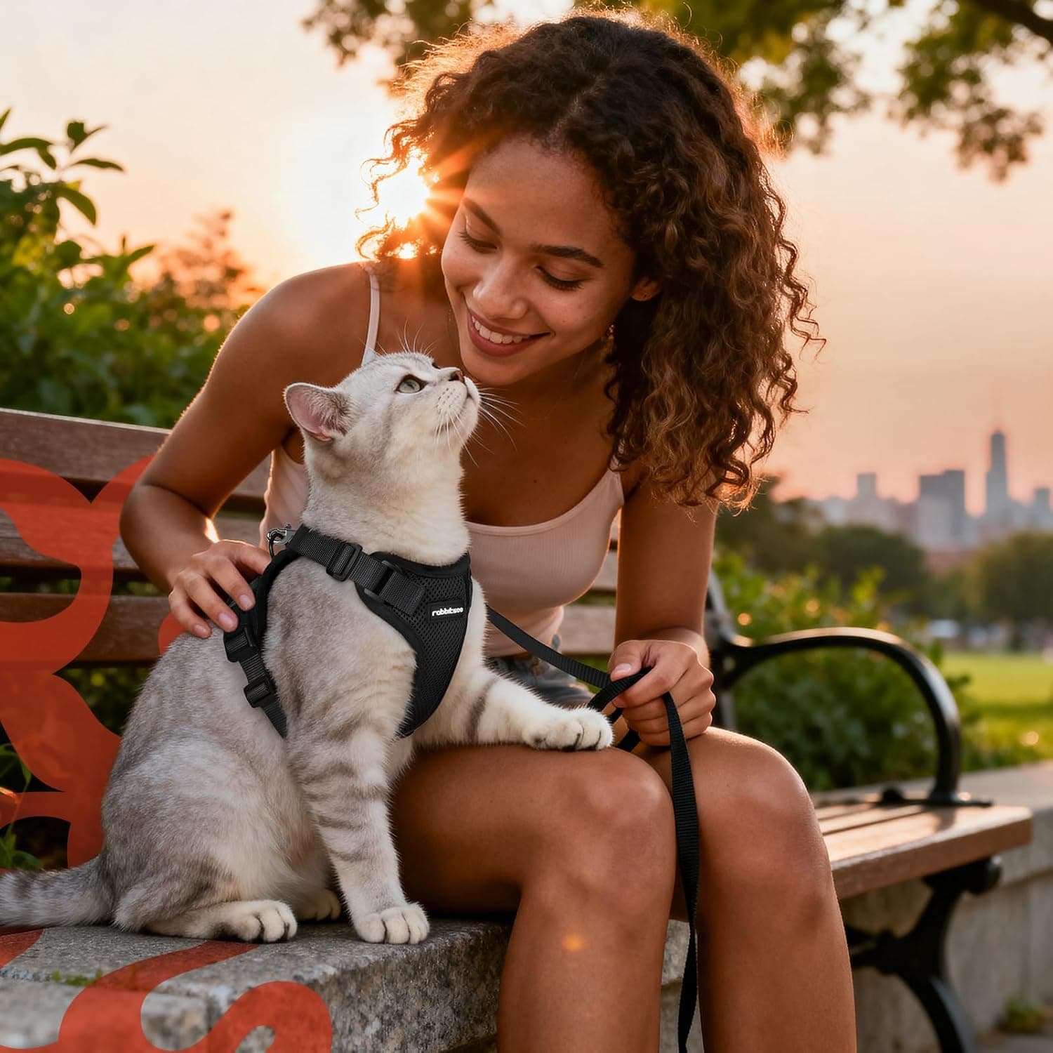 rabbitgoo Cat Harness and Leash for Walking, Escape Proof Soft Adjustable Vest Harnesses for Cats, Easy Control Breathable Reflective Strips Jacket, Black, XS XS Black - Image 10