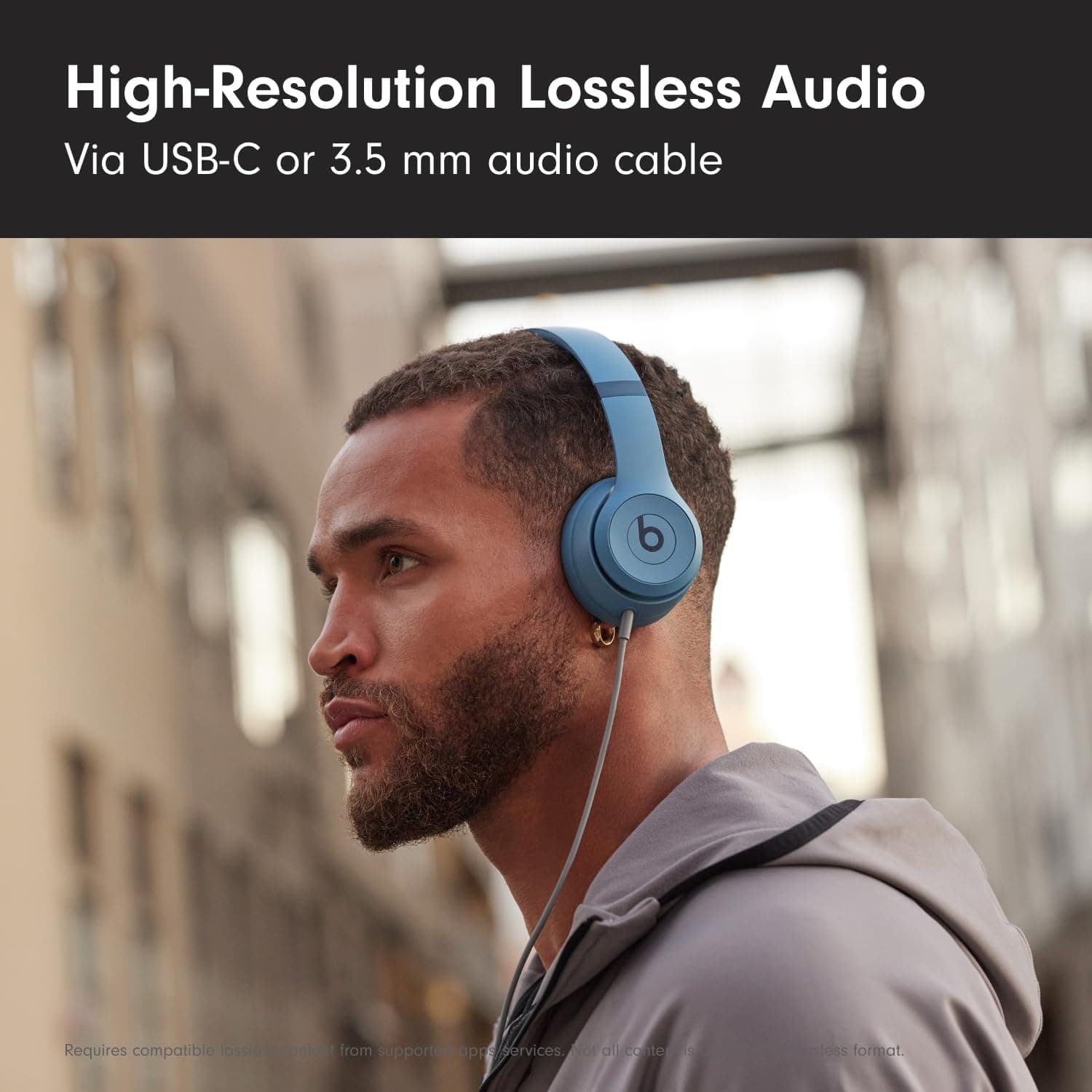 Beats Solo 4 - Wireless On-Ear Bluetooth Headphones, Up to 50-Hour Battery Life, Ultra-Lightweight Comfort, Powerful and Balanced Sound, Apple & Android Compatible - Slate Blue Slate Blue Standalone - Image 8