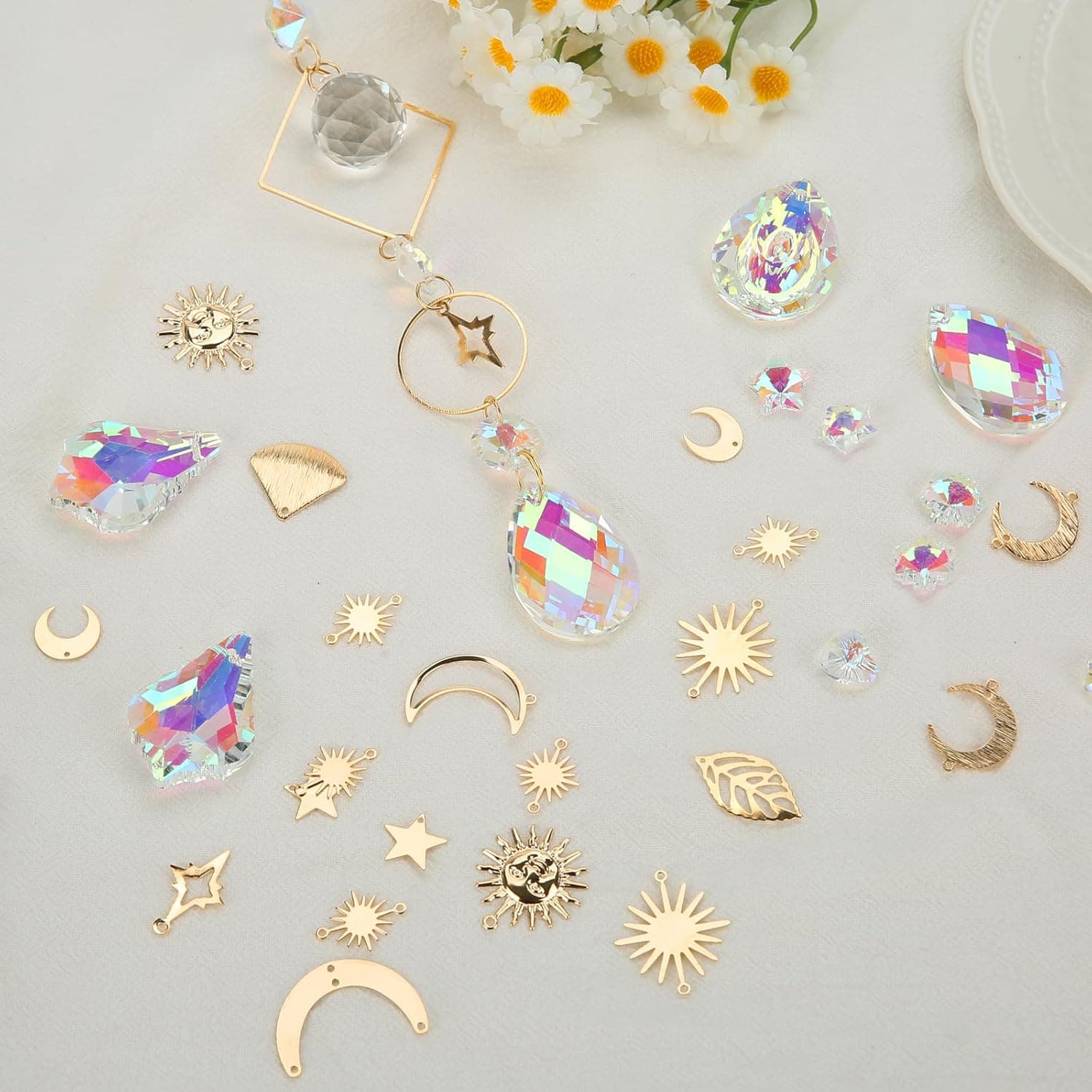 DIY Suncatchers, 400 pcs Sun Catchers Making Supplies Kit Art and Crafts for Adults Prism Hanging Decorative Suncatcher with Crystals Rainbow Maker for Indoor Windows Office Home Decor - Image 5