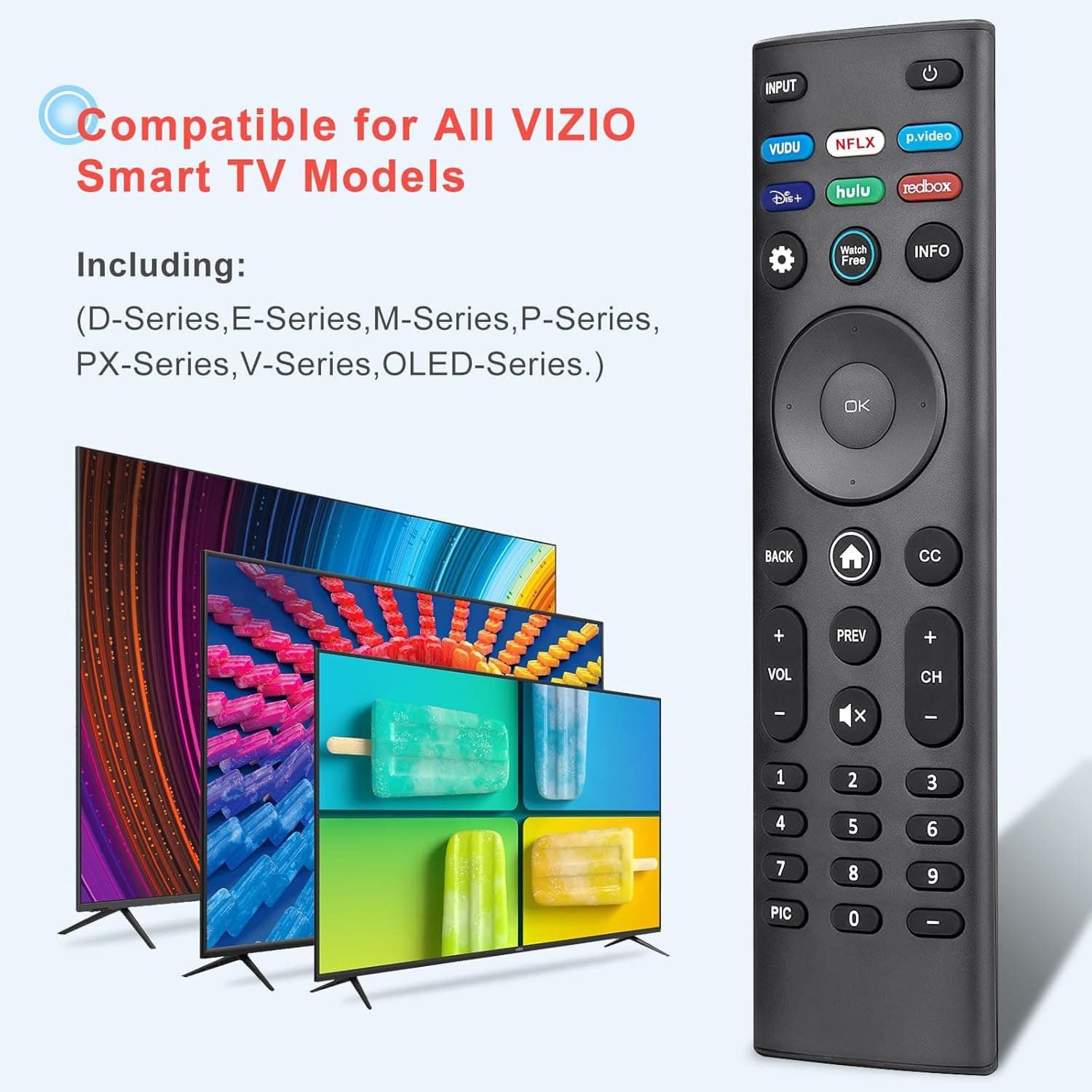 Universal Remote Control XRT140 for VIZIO Smart TV Remote Replacement XRT136 XRT260 XRT270 Smartcast D, E, M, P, V, PX Series Smart TVs - Image 3