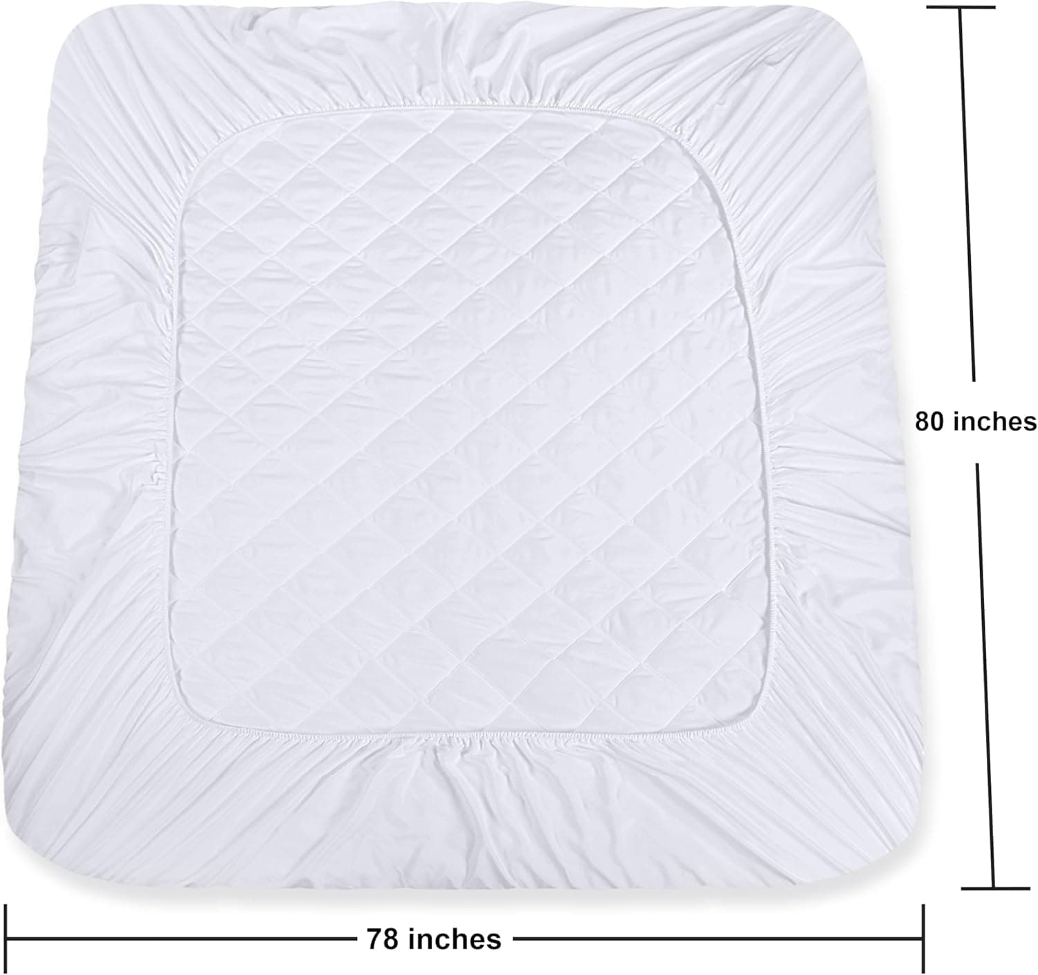 Utopia Bedding Quilted Fitted Mattress Pad, King Size, Elastic Fitted Mattress Topper Protector and Cover with Deep Pocket Stretches up to 16 Inches, Machine Washable (White) White King (Pack of 1) - Image 5