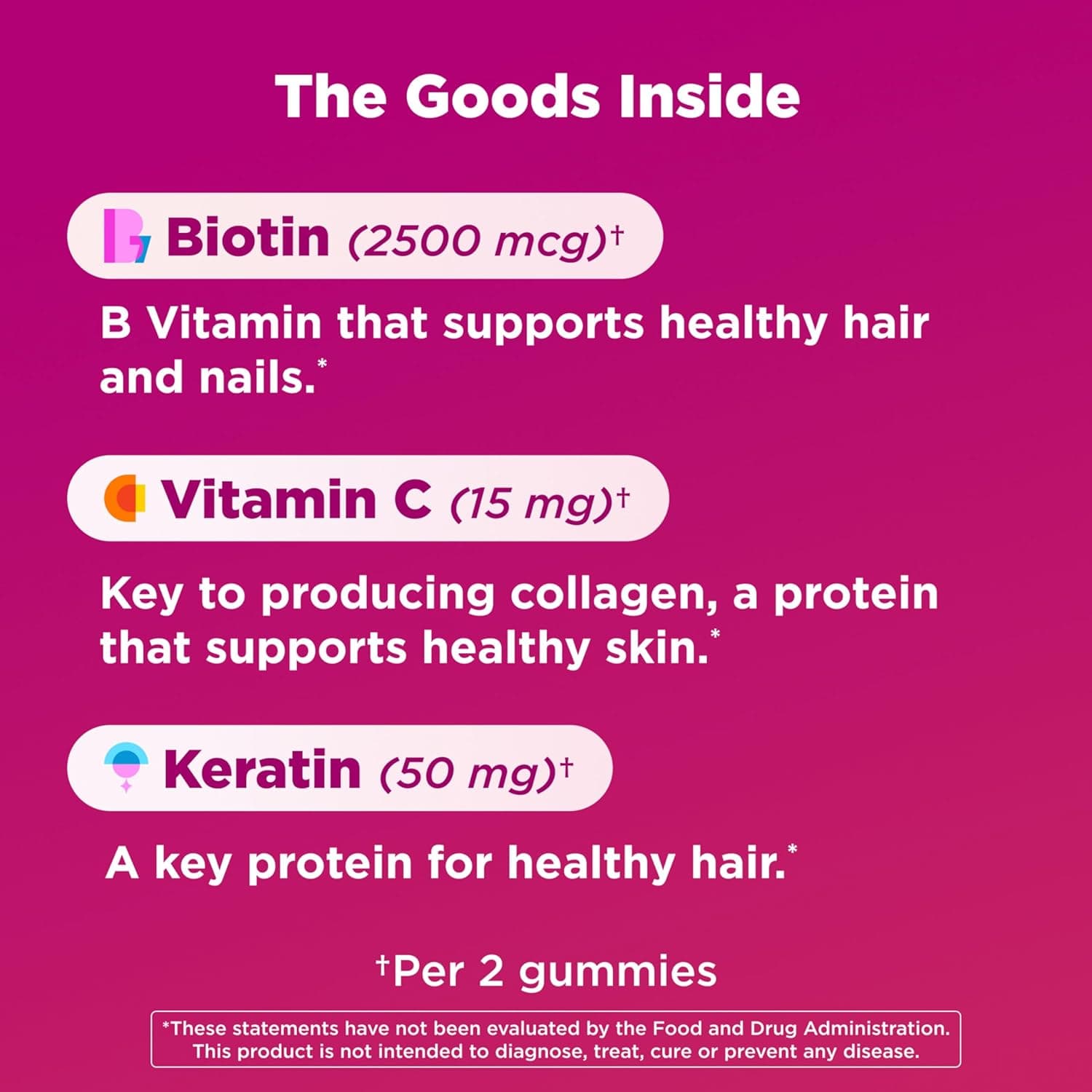 OLLY Undeniable Beauty Gummy, Para Cabello, Piel, Uñas, Biotina, Vitamina C, Queratina, Suplemento Masticable, Pomelo, Suministro de 30 Días - 60 Conteo (Paquete de 1) - Image 4