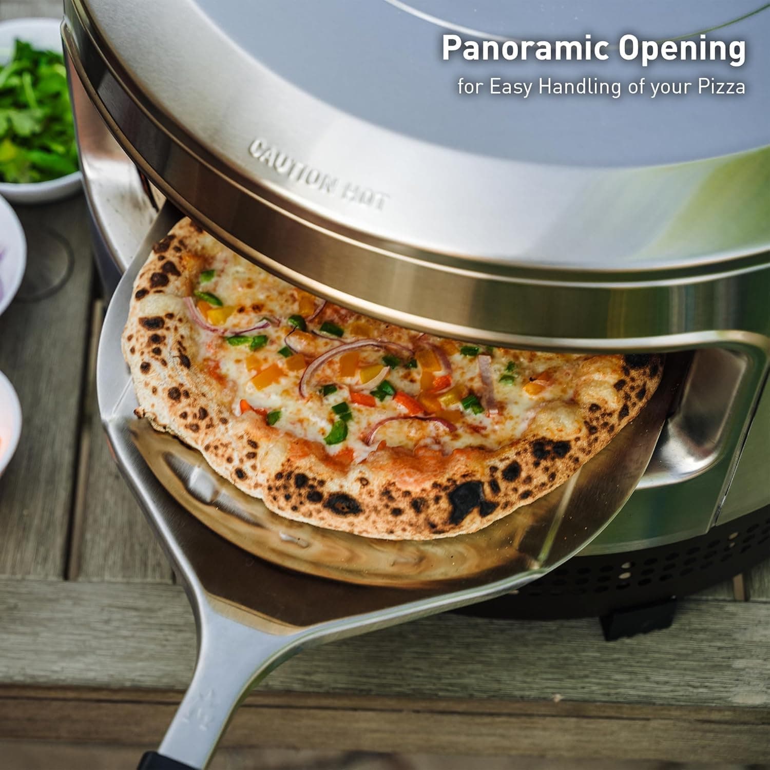Solo Stove Pi Prime 21" x 16" Stainless Steel Propane Outdoor Pizza Oven Bundle with IR Thermometer, Stainless Peel & Shelter – 12" Panoramic Opening, Demi-Dome Heating, 90-Second Artisan Pizzas Pi Prime Bundle - Image 3