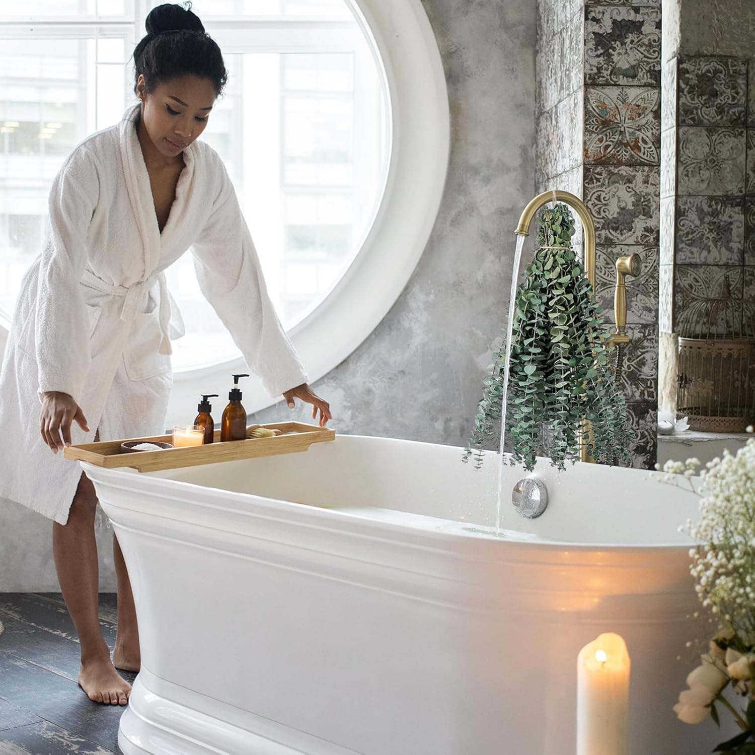 10 Pcs Dried Eucalyptus Stems 17" Real Eucalyptus for Shower Hanging 100% Made from Fresh Leaves, Wedding, Home, Farmhouse, DIY Spring Decor Bathroom Decor Home Decor - Image 5