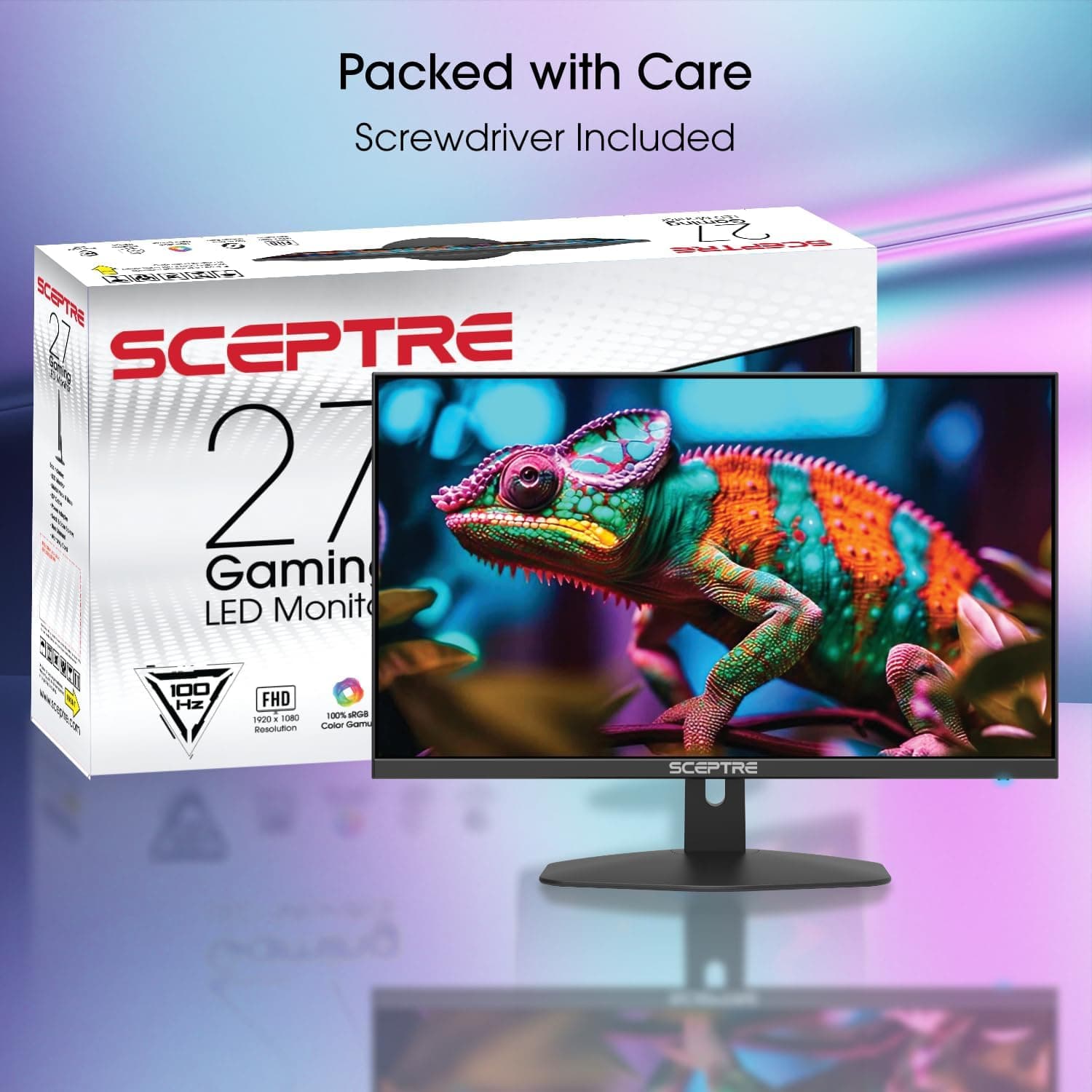 Sceptre New 27-inch Gaming Monitor 100Hz 1ms DisplayPort HDMI x2 100% sRGB AMD FreeSync Build-in Speakers, Eye Care Frameless Machine Black 2024 (E275W-FW100T) - Image 3
