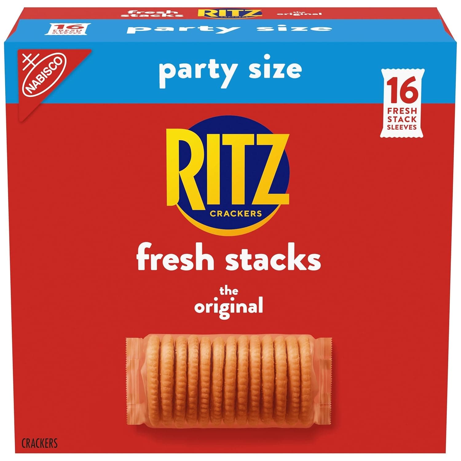 RITZ Fresh Stacks Original Crackers, Party Size, Christmas Stocking Stuffers, Holiday Crackers, 23.7 oz (16 Stacks) Original 23.7 Ounce (Pack of 1) - Image 2