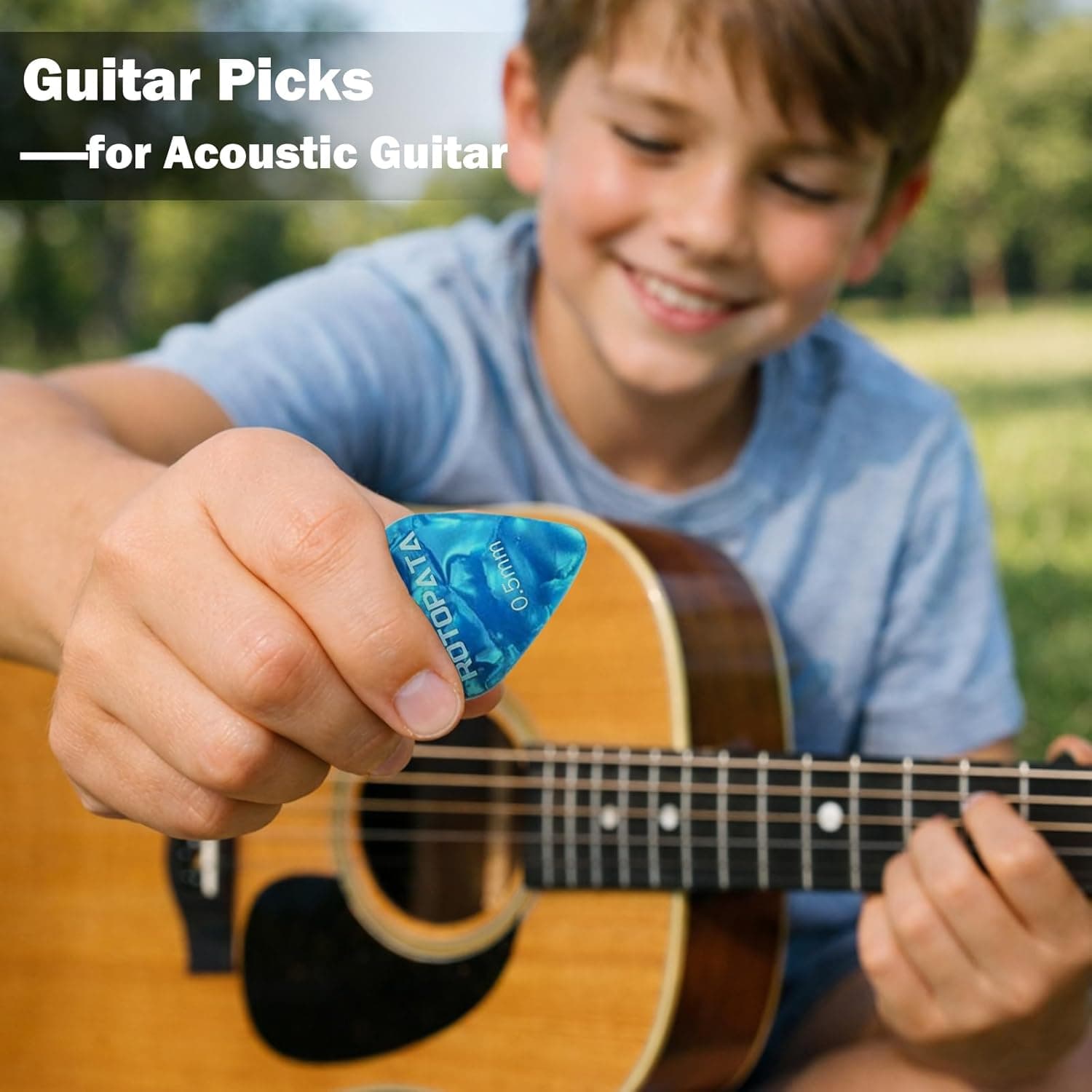 Paquete de 15 Púas de Guitarra con Caja de Almacenamiento Organizador, 0.5 0.75 1.0 mm Incluye Grosor Delgado, Medio y Pesado, Púas de Celuloide Coloridas para Guitarras Eléctricas, Acústicas y Ukulele - Image 5