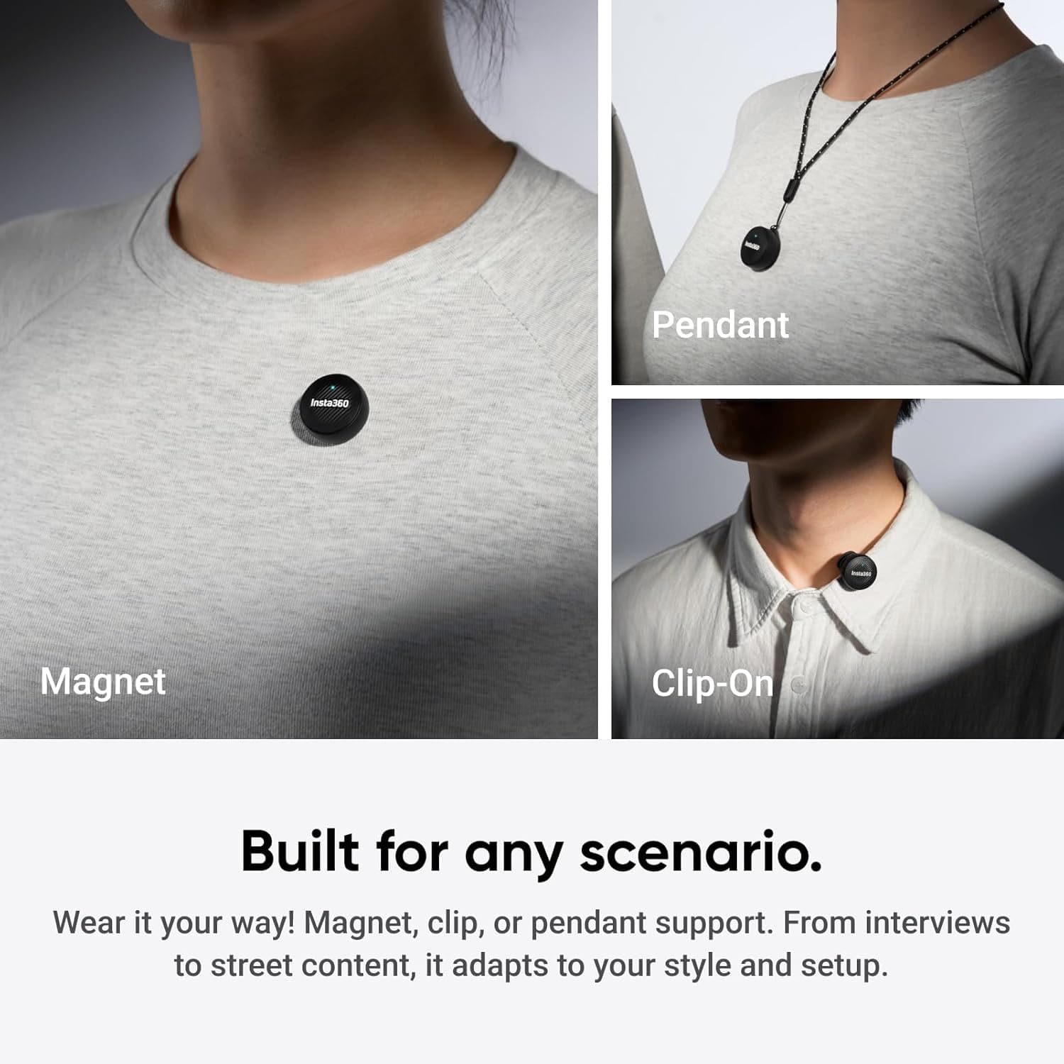 Transmisor Insta360 Mic Air, 7.9g Ultraligero, Micrófono Inalámbrico, Cancelación de Ruido, Vlog, Streaming, Compatible con X5/X4/X4 Air/Ace Pro 2/GO Ultra - Image 9