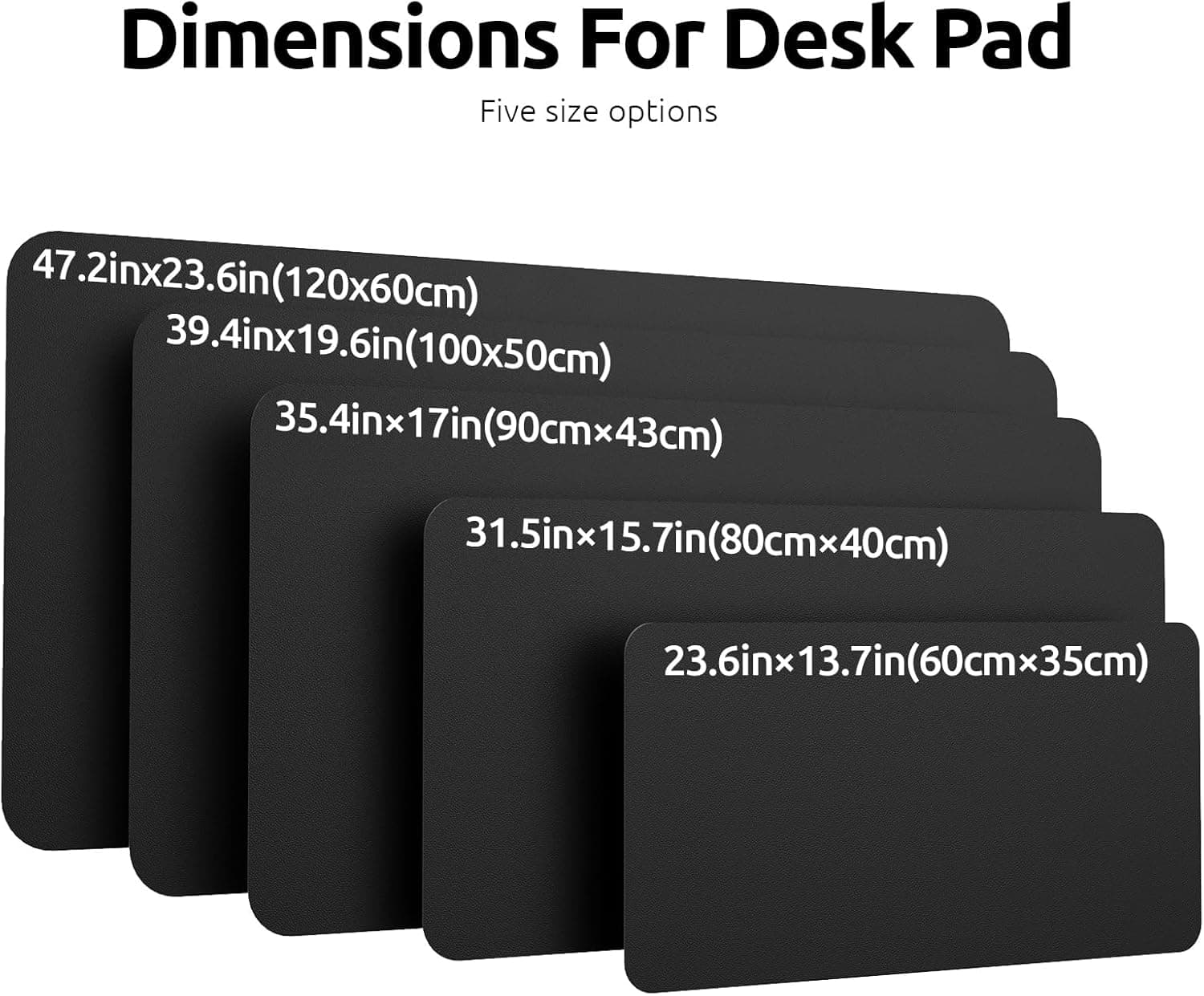 YSAGi Leather Office Desk Pad Protector, Large Mouse Pad, Non-Slip, PU Leather, Laptop Desk Blotter, Waterproof Writing Pad for Office and Home, Black, 23.6" x 13.8" Black 23.6" x 13.8" - Image 9