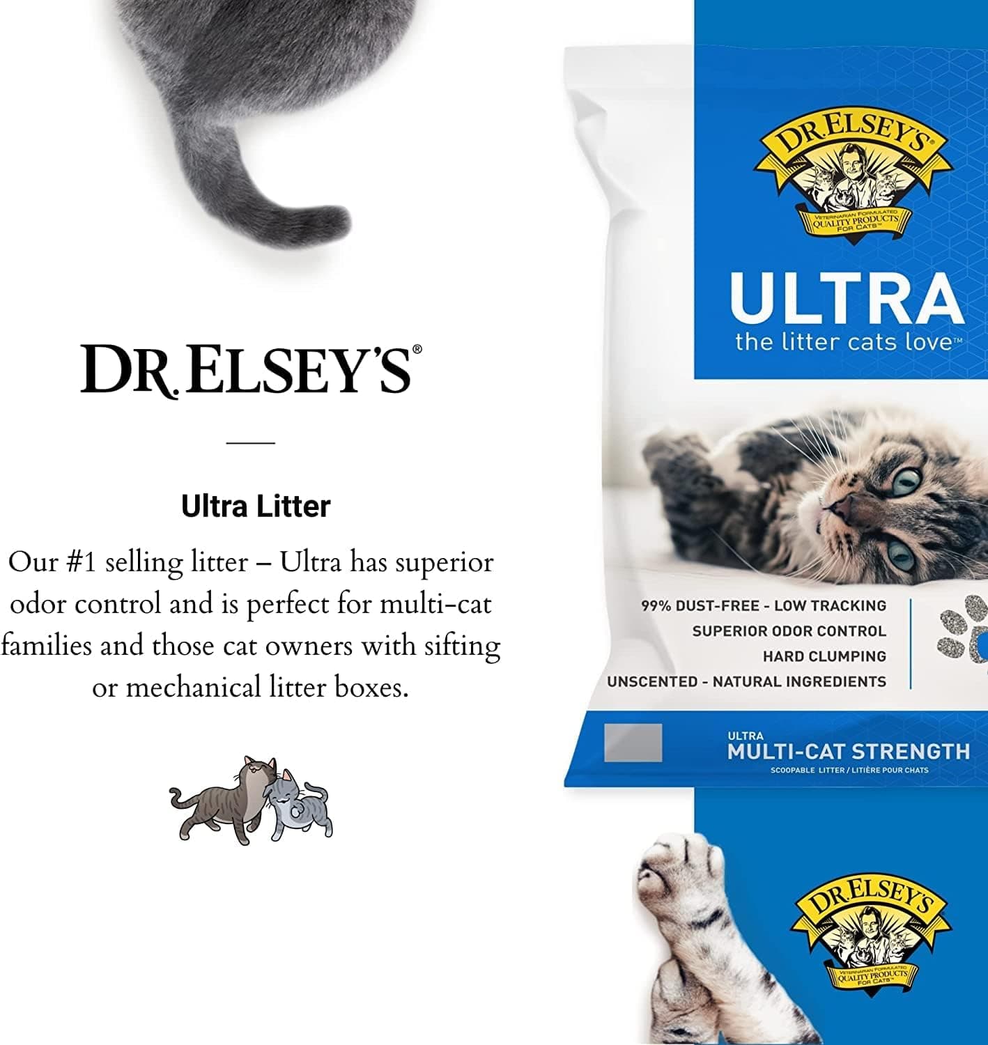 Dr. Elsey's Ultra UnScented Clumping Clay Cat Litter 40 lb. Bag - Image 7