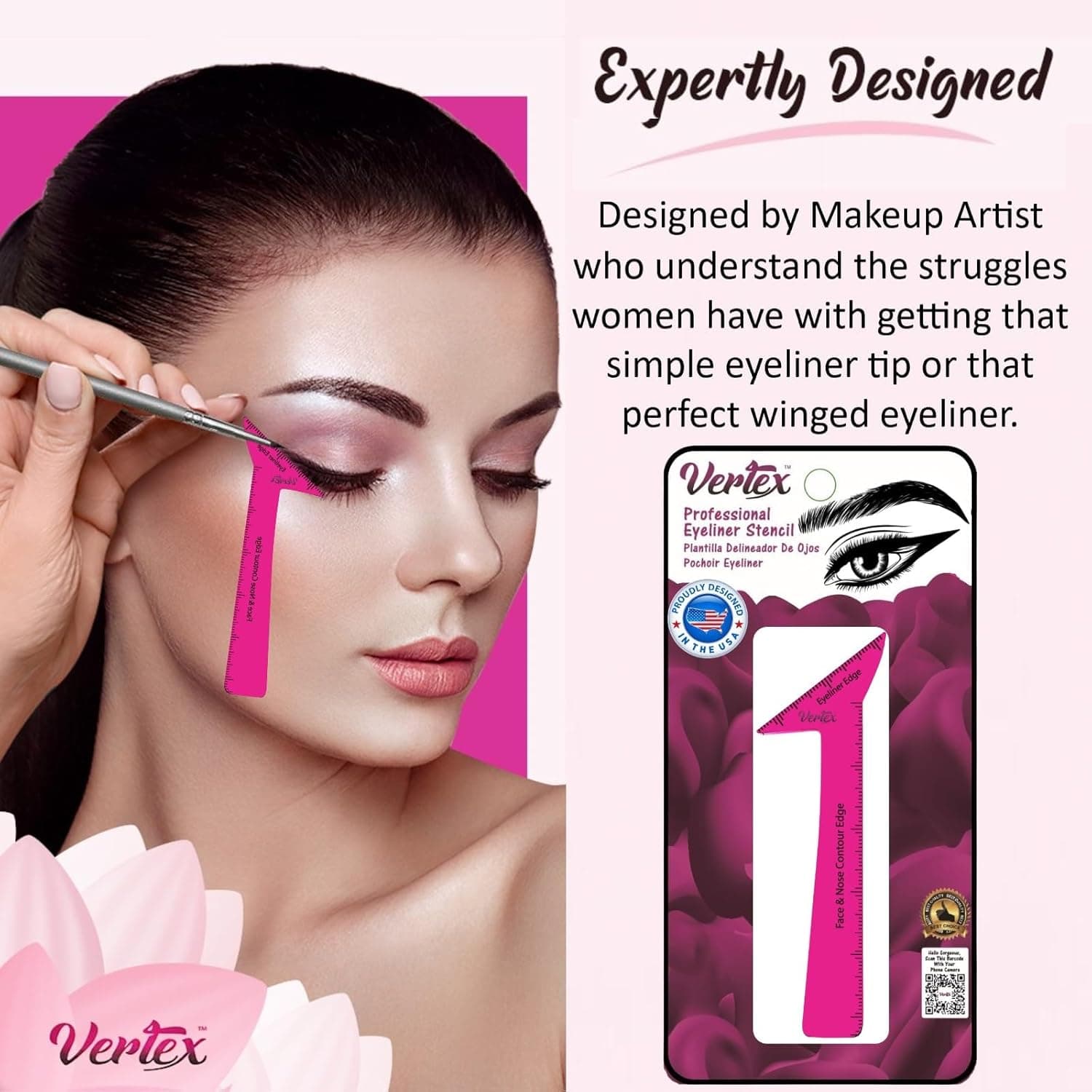 Eyeliner Stencils Pencil Liquid Waterproof Tool For Liner Makeup Brush Pen Stamp Thin Sharpener Cat Eyes Small Angled Wing Tip | Real Beginners Techniques Eye Shadow Lines Gel Eyebrow Pomade Black - Image 6